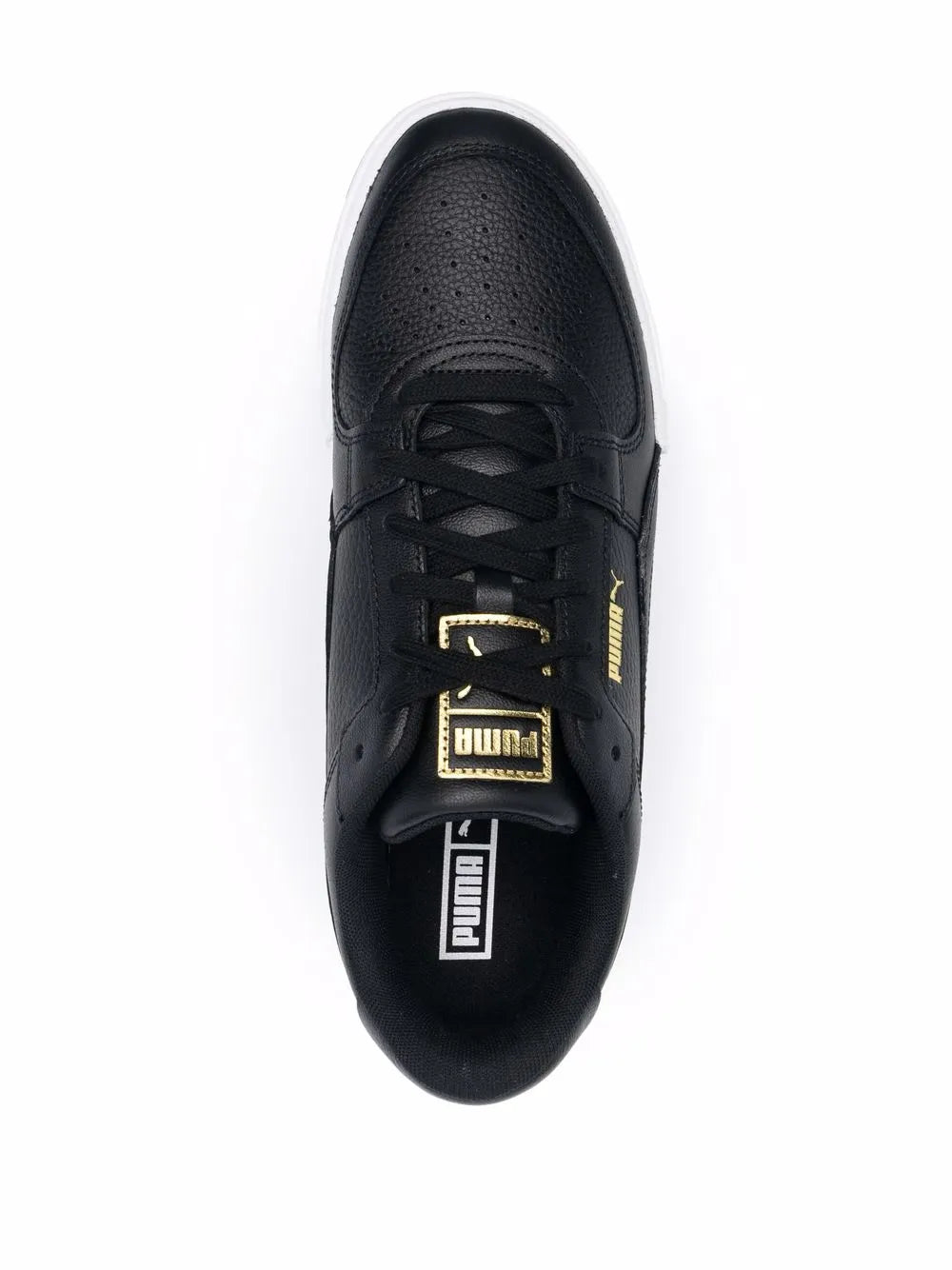 Puma Logo-Print Low-Top Leather Sneakers