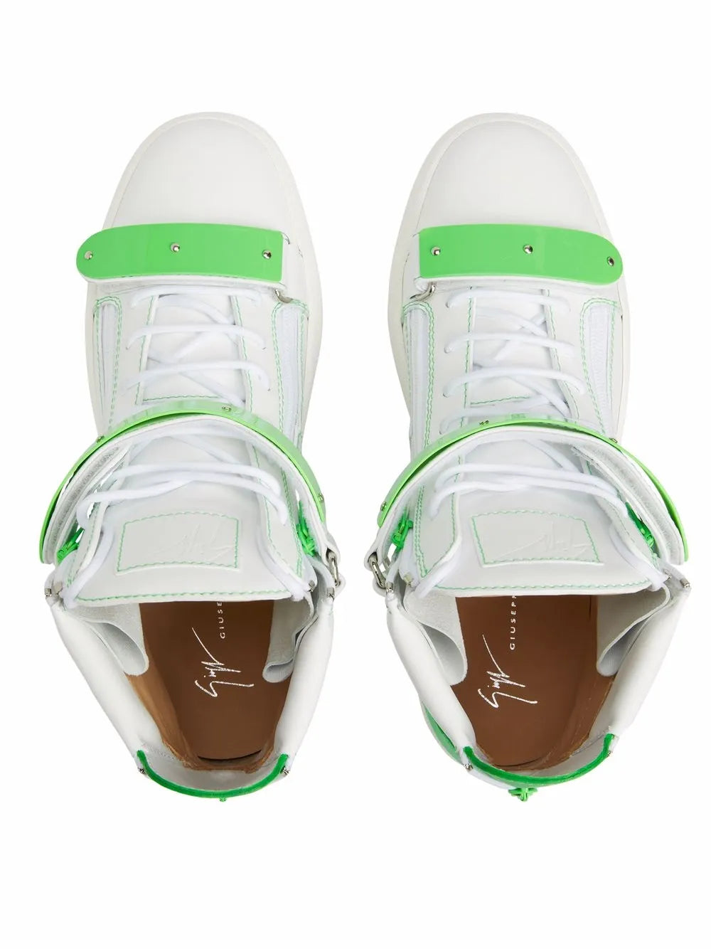 Giuseppe Zanotti Coby Leather Double-Straps Mid-Top Sneakers