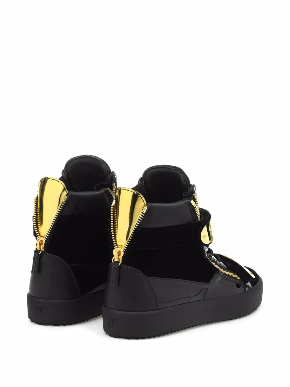 Giuseppe Zanotti Coby Velvet Double-Straps Mid-Top Sneakers