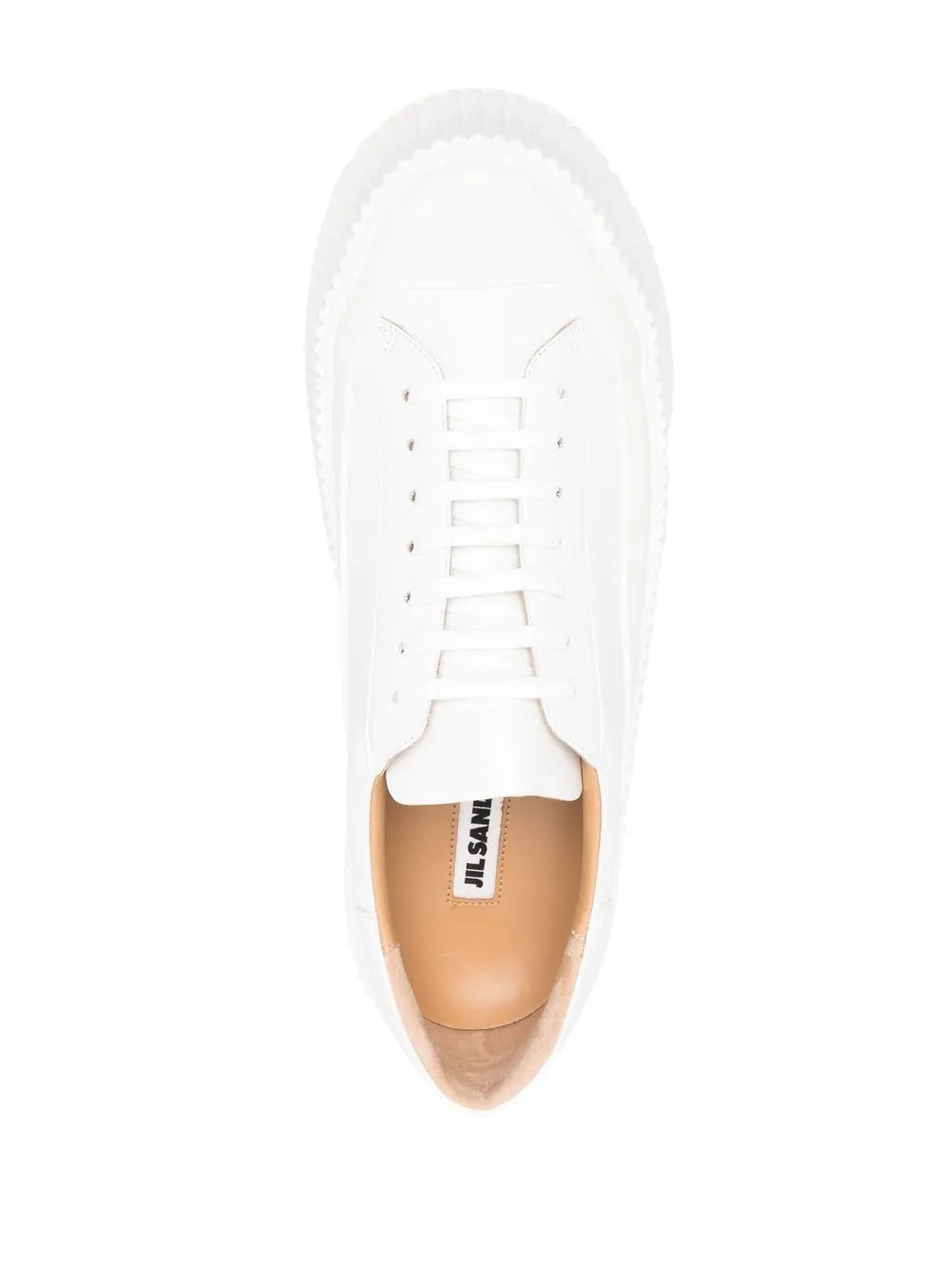 Jil Sander Lace-Up Leather Platform Sneakers
