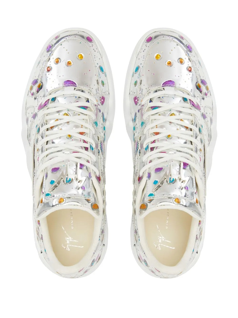 Giuseppe Zanotti Talon Abstract-Print Lace-Up Low-Top Sneakers