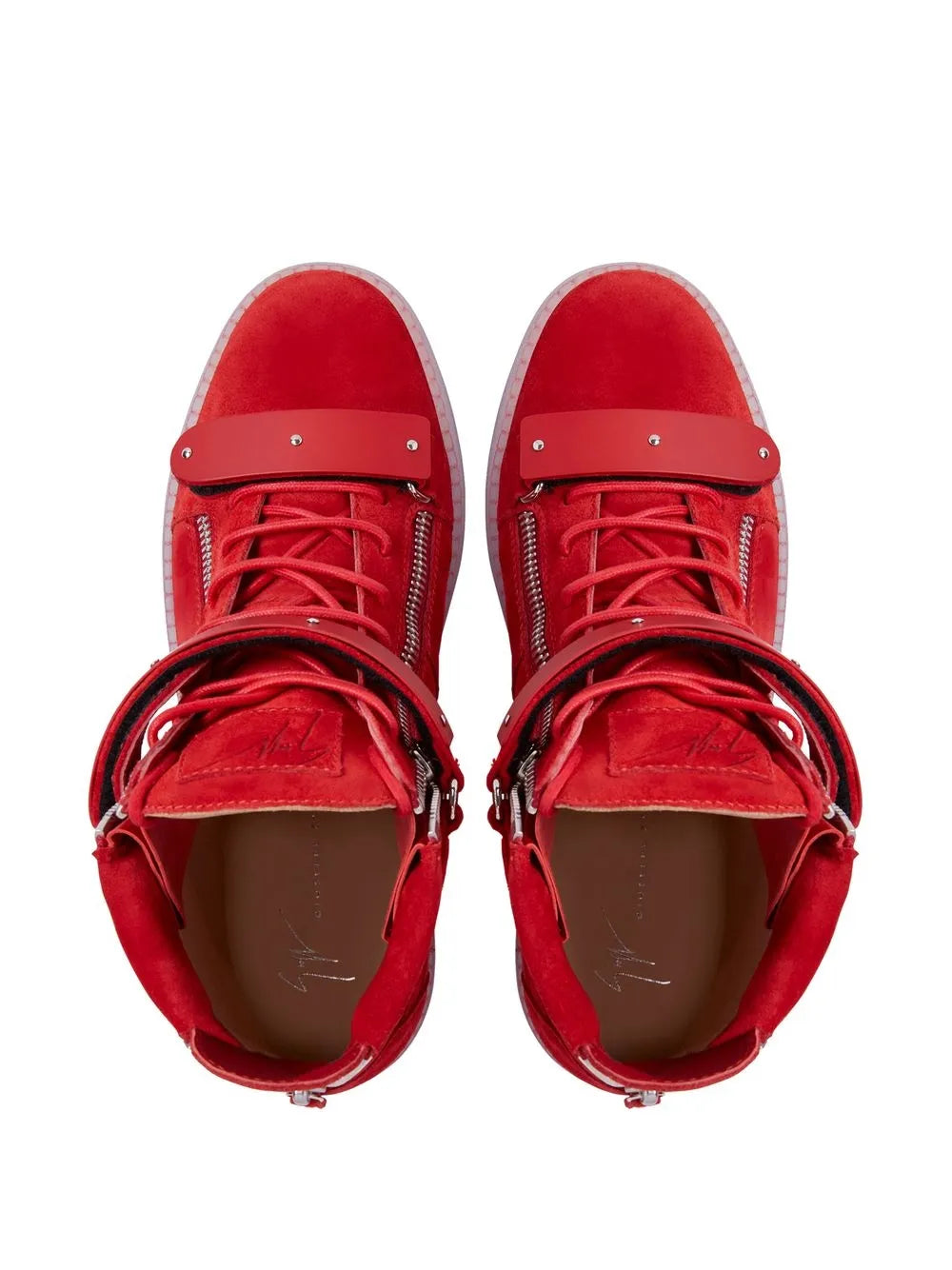 Giuseppe Zanotti Coby Velour Double-Straps Mid-Top Sneakers
