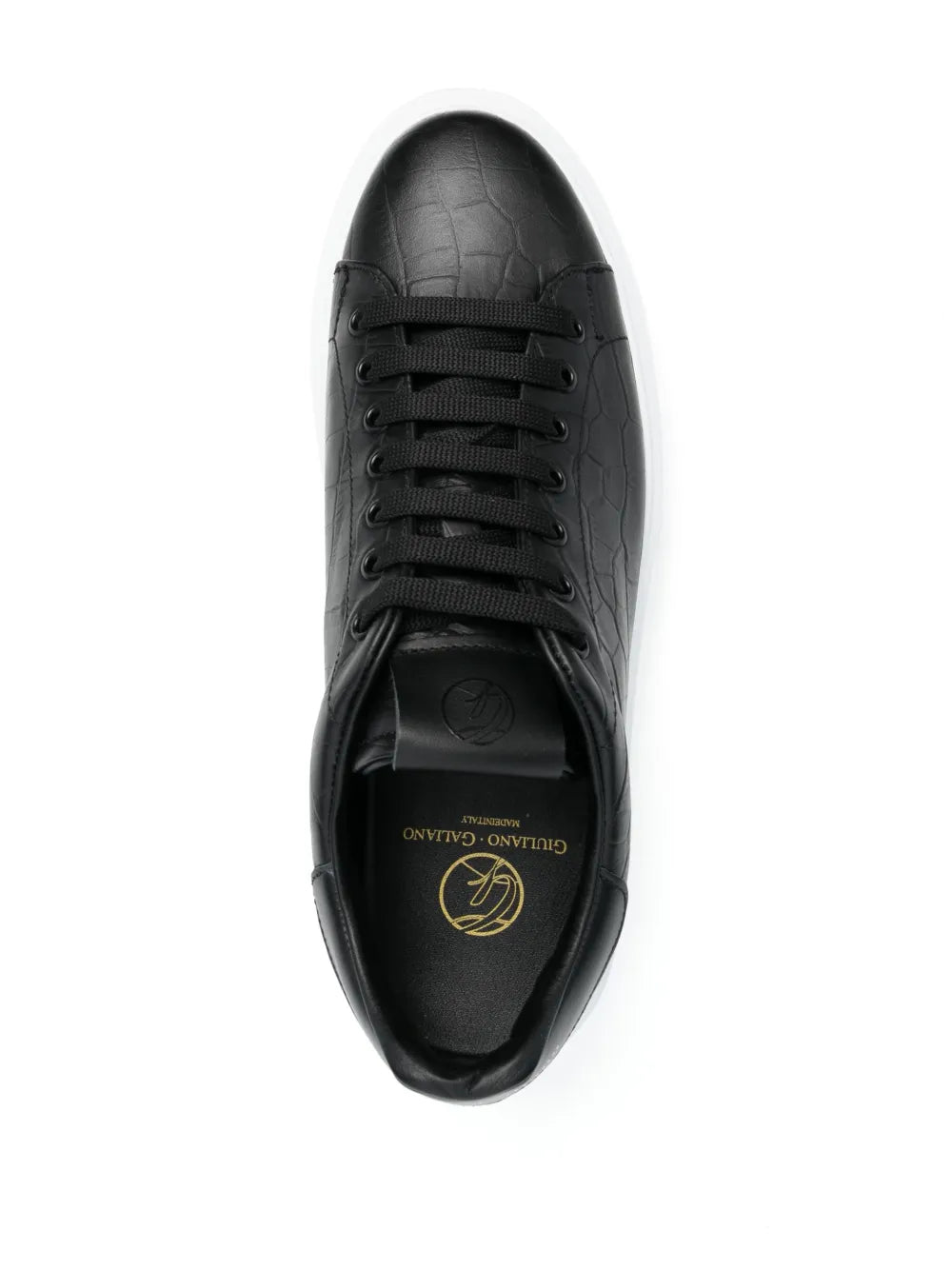 Giuliano Galiano Road Crocodile-Embossed Sneakers