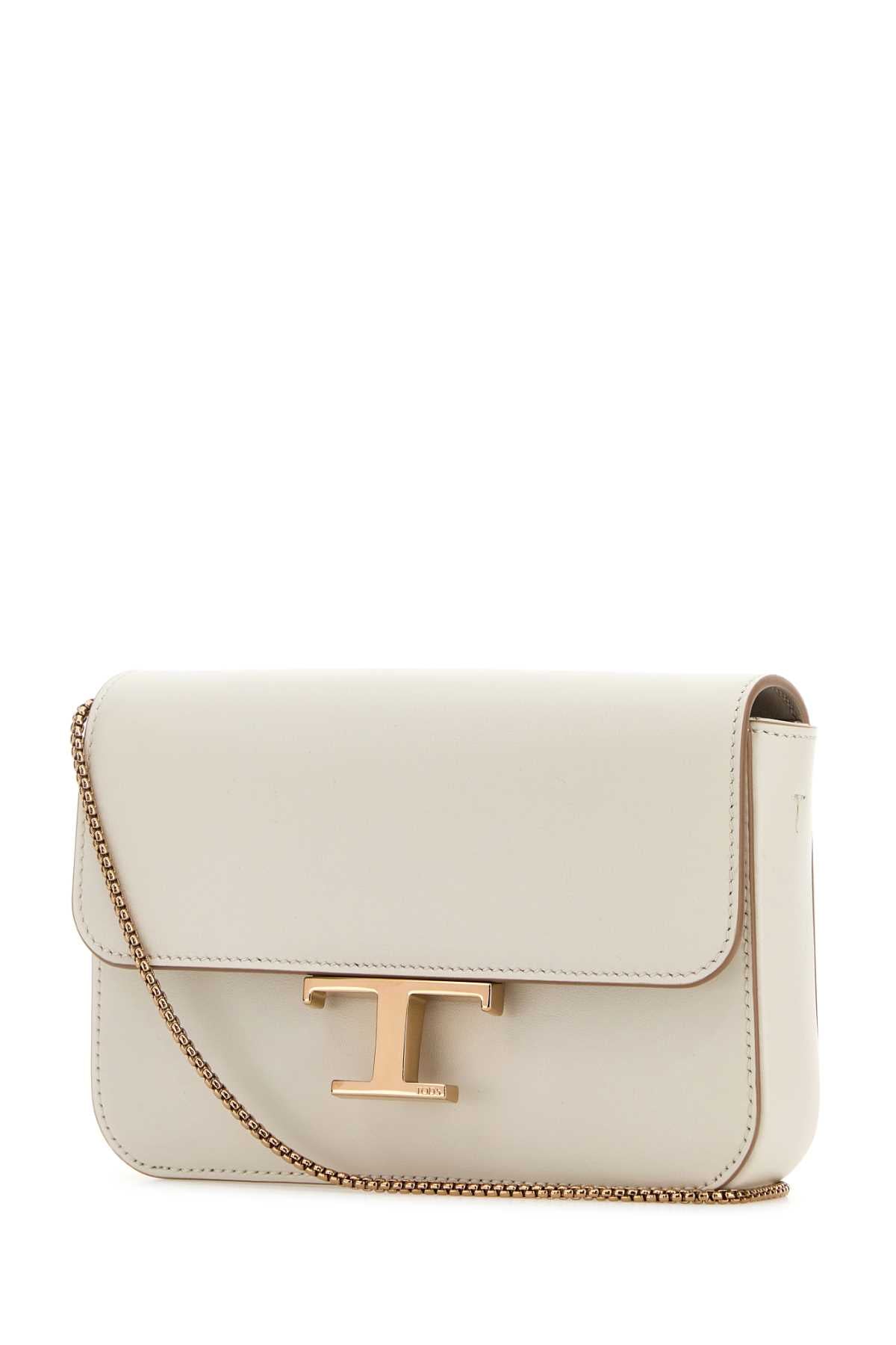Tod's Women Ivory Leather Micro Crossbody Bag