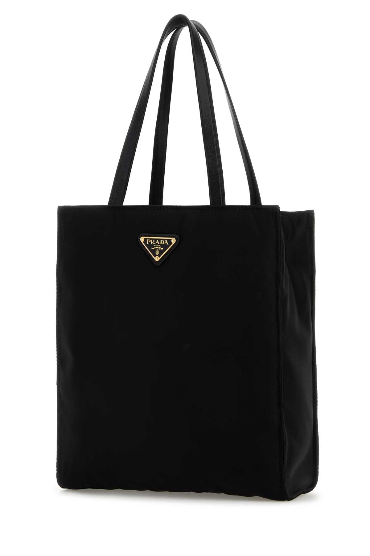 Prada Women Black Canvas Shopping Bag