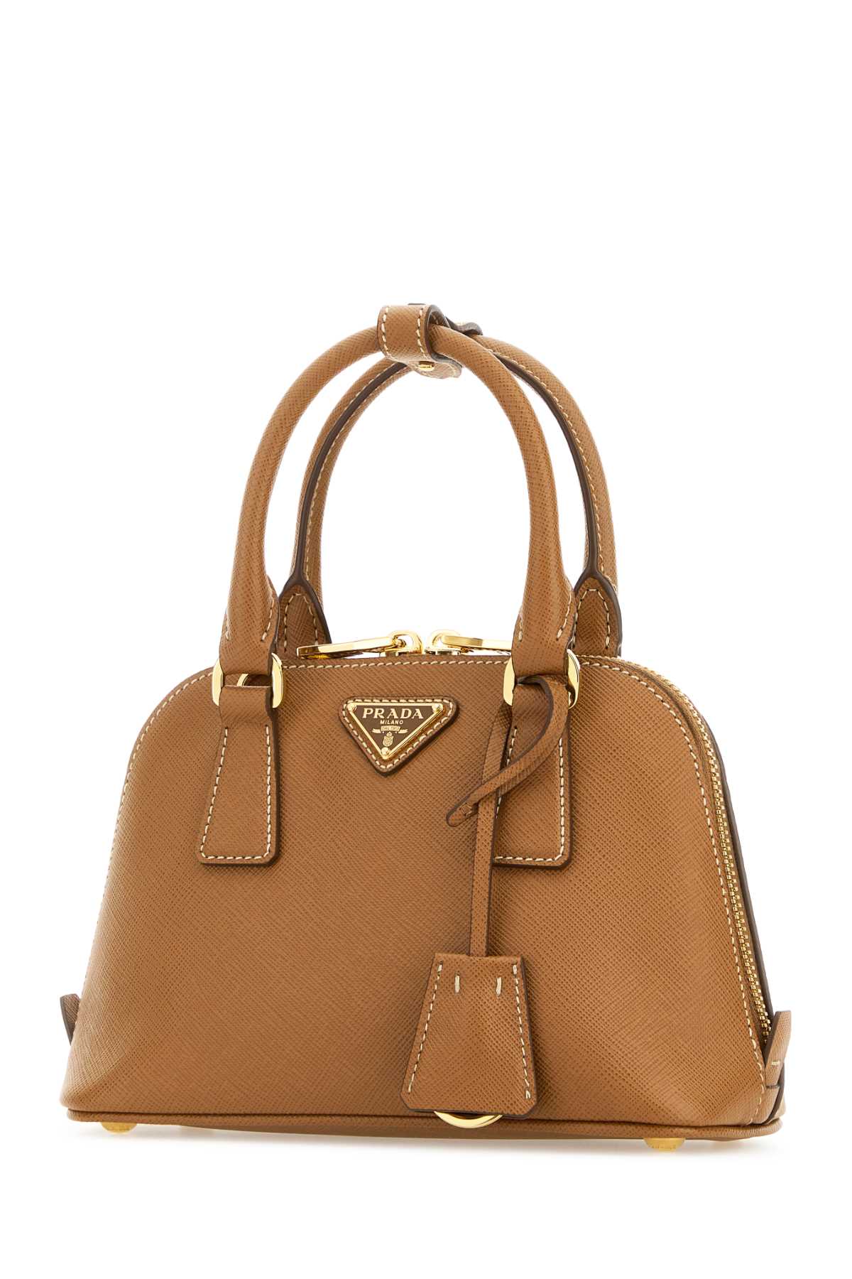Prada Women Camel Leather Handbag