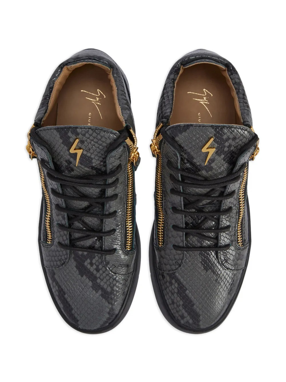 Giuseppe Zanotti Kriss Python-Effect Mid-Top Sneakers