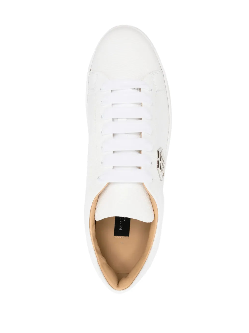 Philipp Plein Logo-Plaque Pebbled Leather Sneakers