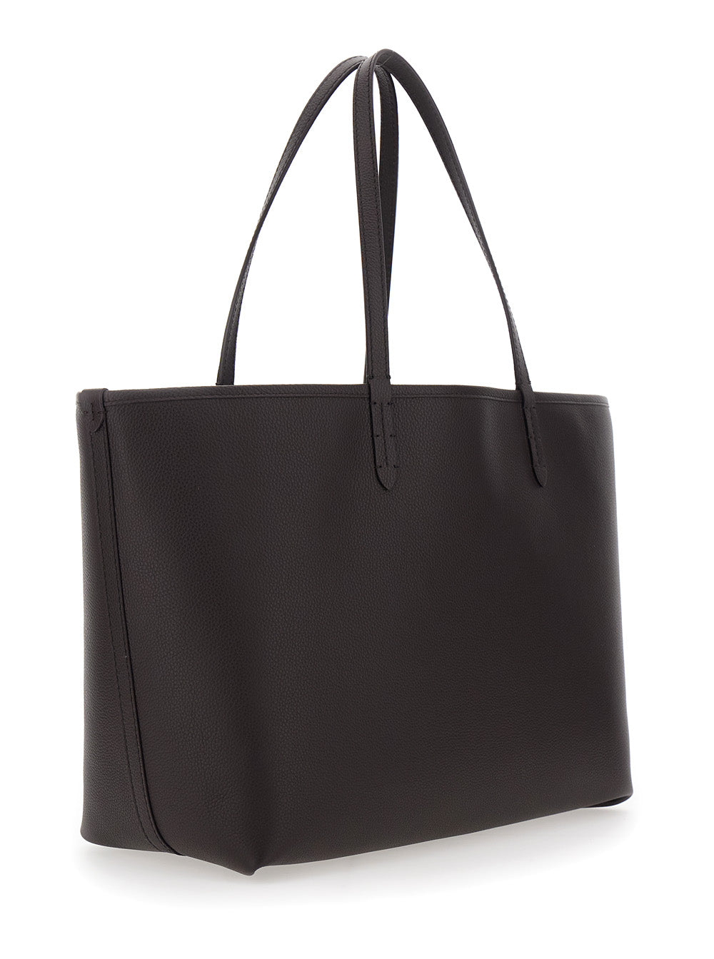 Burberry Women Brown Reversible Tote Bag With Ekd Patch On The Front In Leather Woman