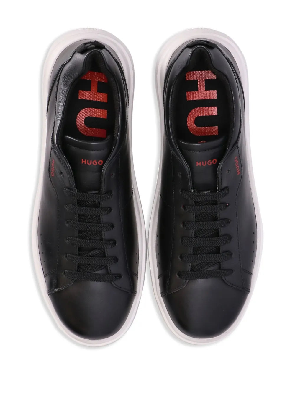 Hugo Logo-Debossed Leather Low-Top Sneakers