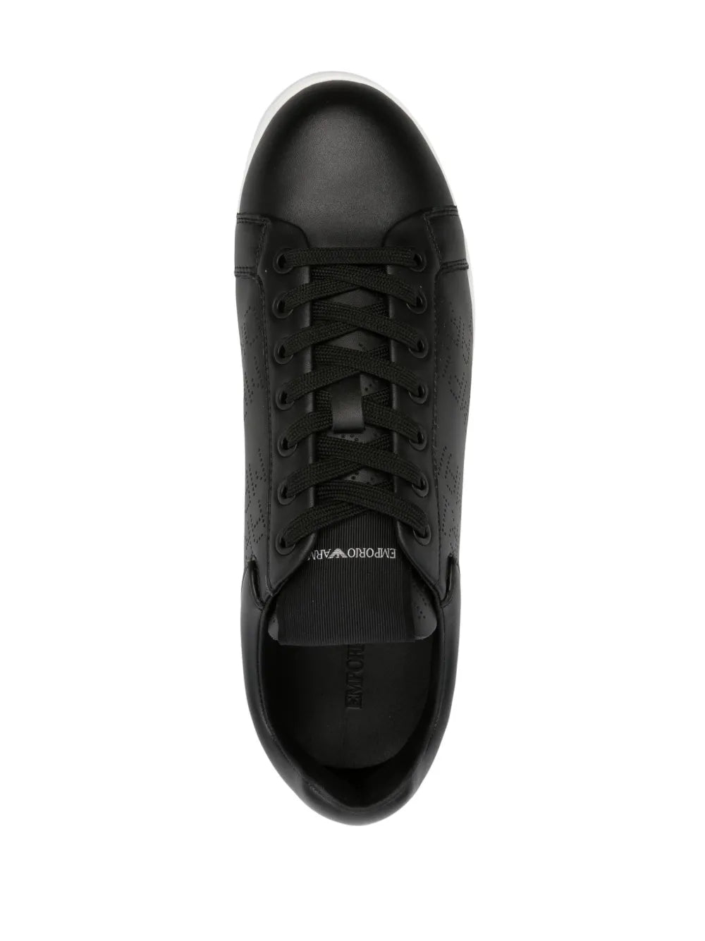 Emporio Armani Icon Logo-Perforated Leather Sneakers