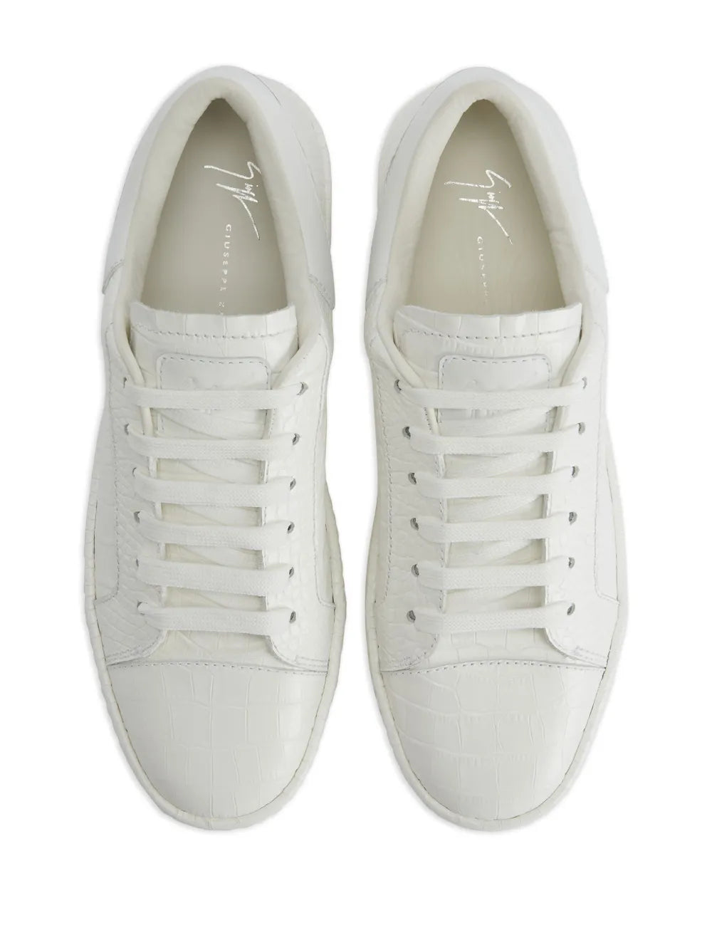 Giuseppe Zanotti Gz-City Crocodile-Embossed Lace-Up Low-Top Sneakers
