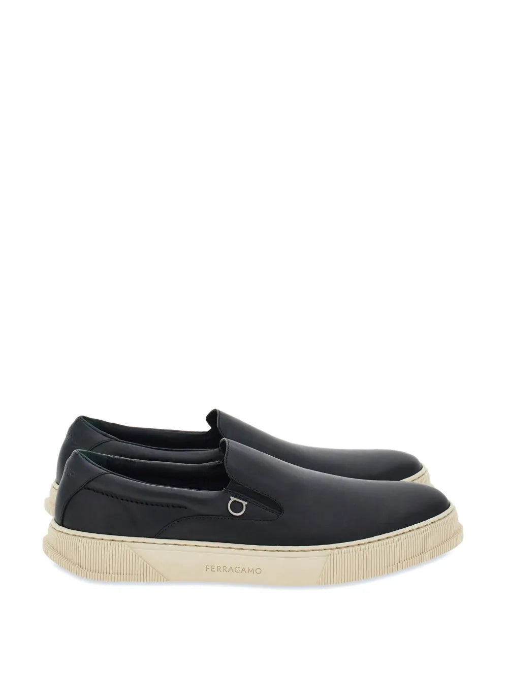 Ferragamo Gancini-Plaque Leather Sneakers