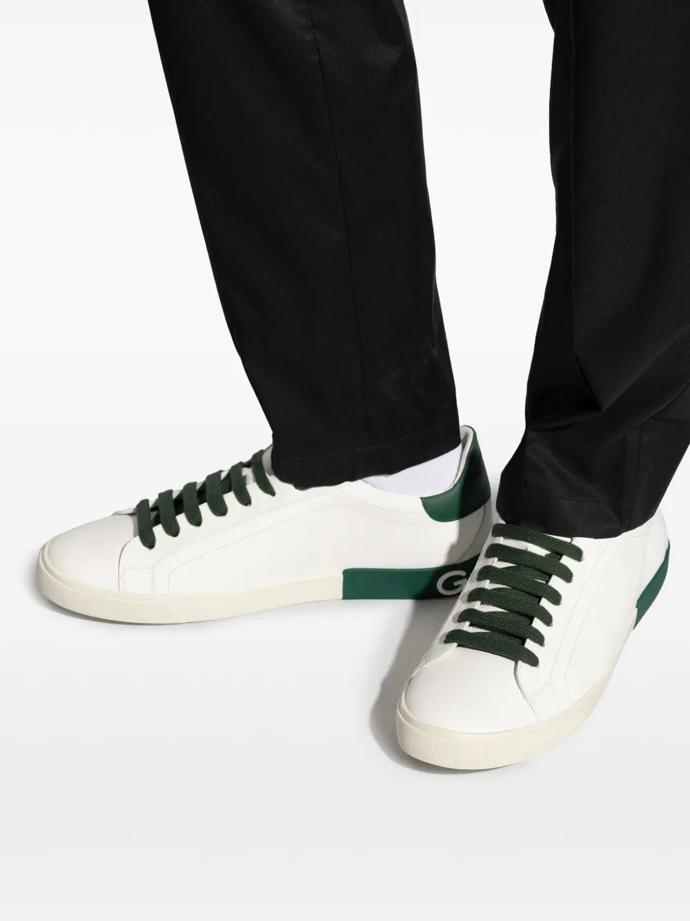 Dolce & Gabbana Portofino Leather Lace-Up Sneakers