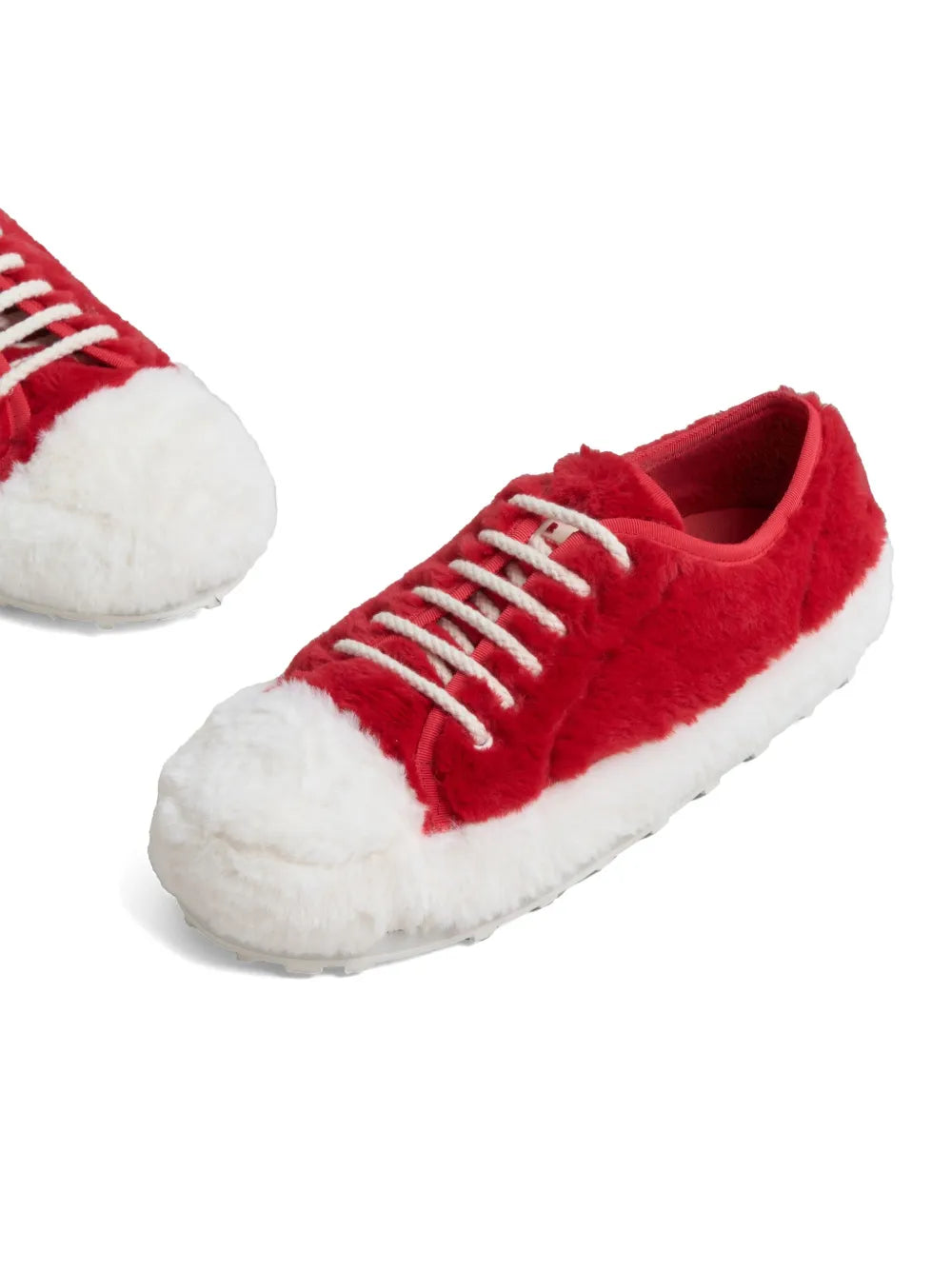 Marni Two-Tone Faux-Fur Sneakers