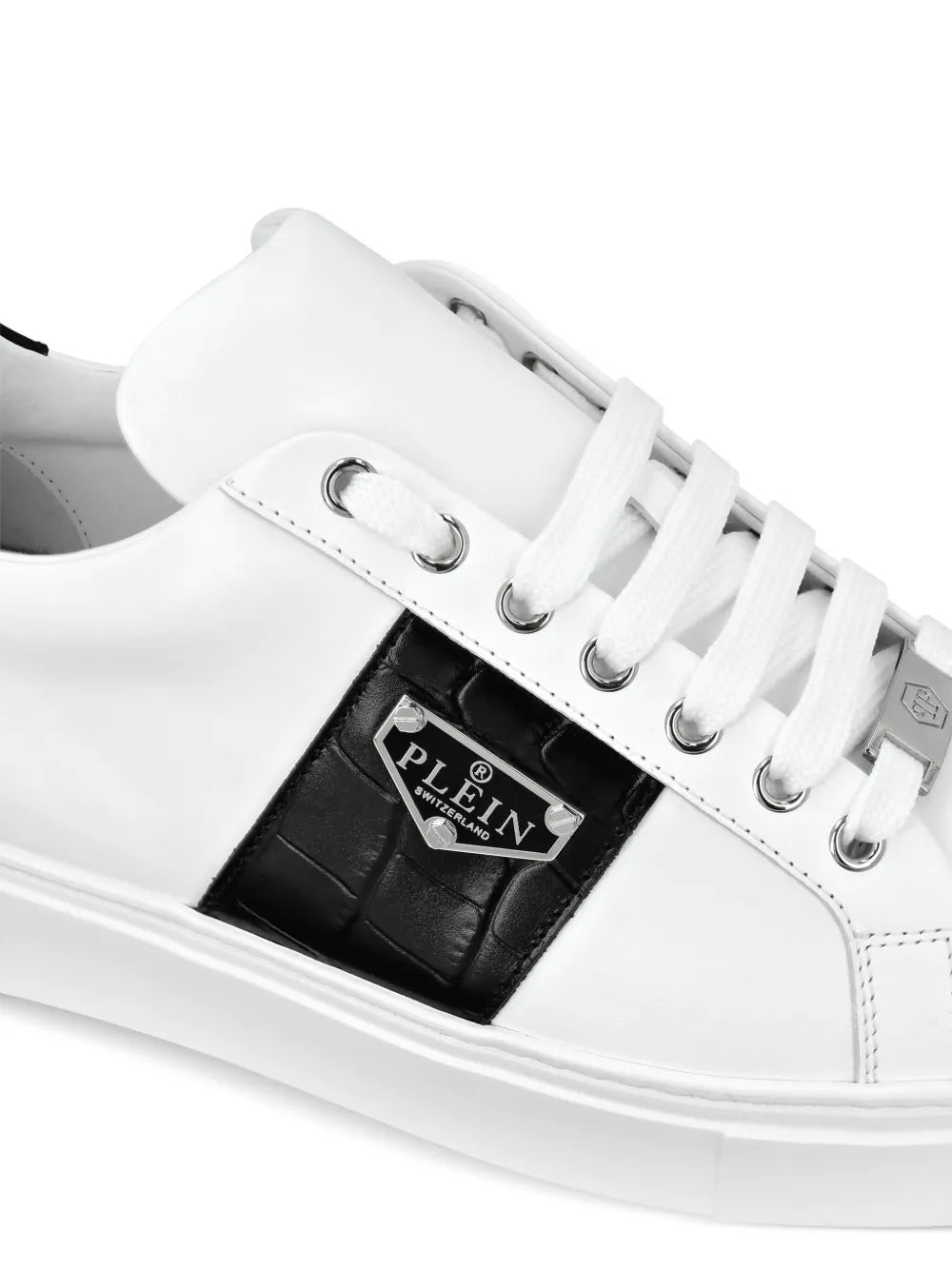 Philipp Plein Triangle Plein-Plaque Leather Sneakers