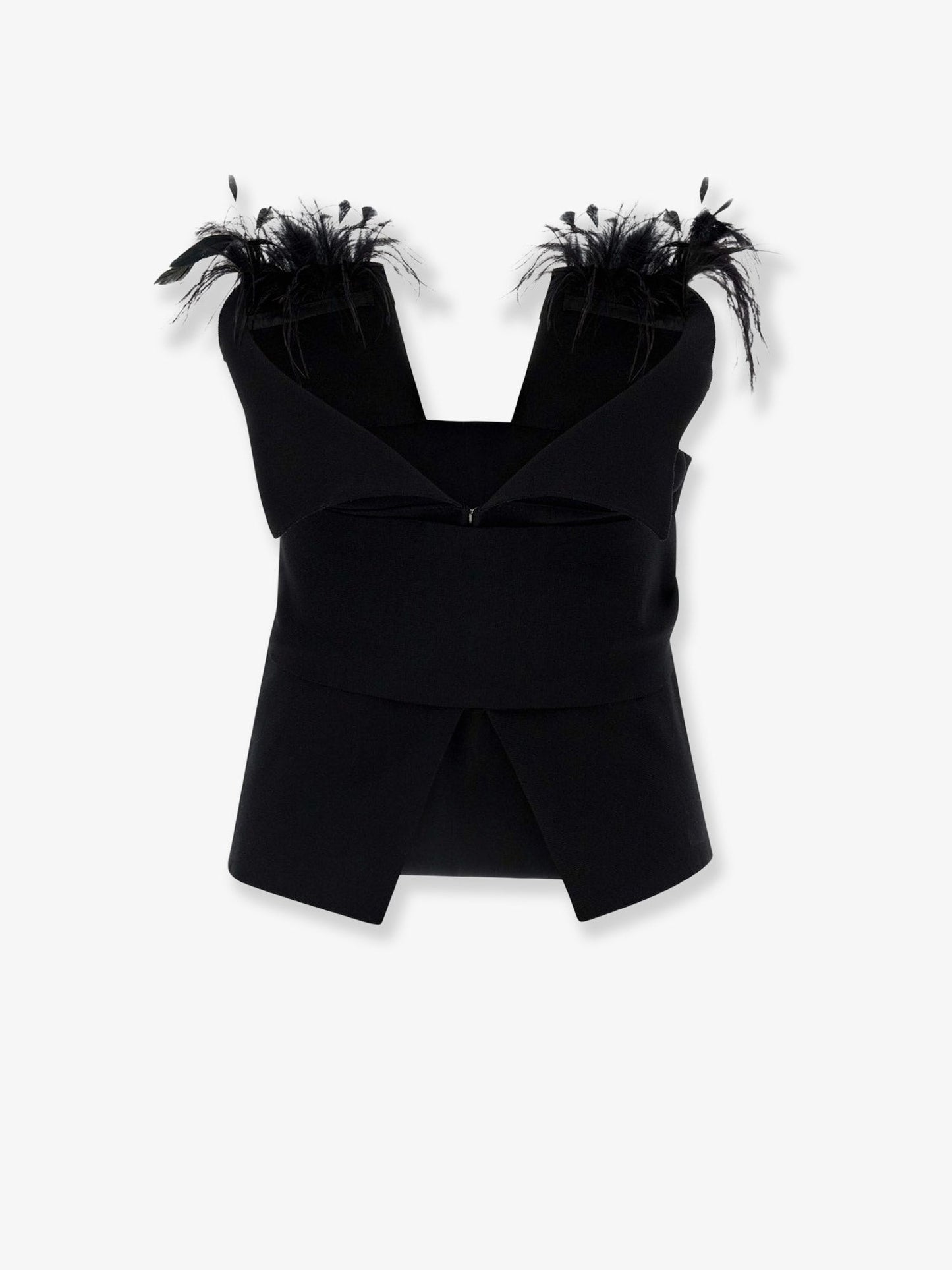 Alberta Ferretti Women Viscose Blend Top With Feathers Profile