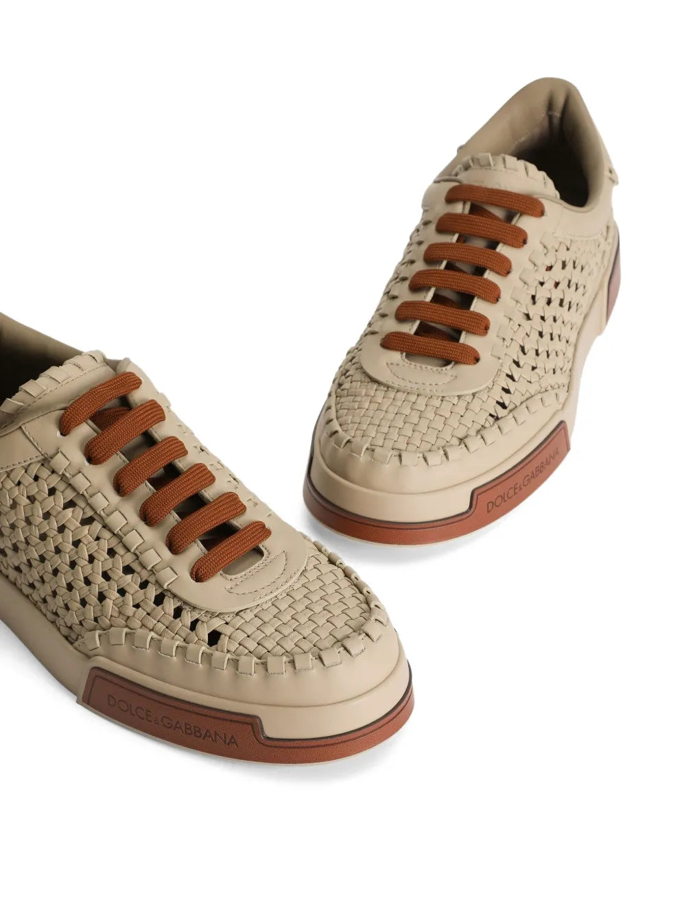 Dolce & Gabbana Mesh-Panelling Leather Sneakers
