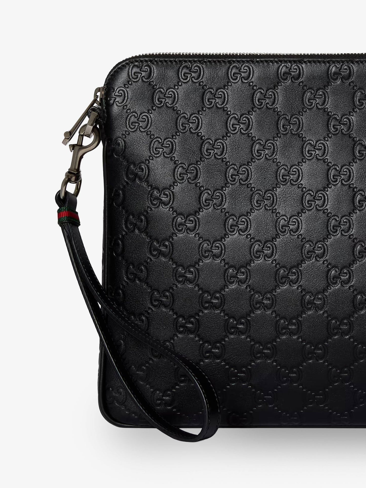 Gucci Men Gg Emblem Leather Crossbody Bag