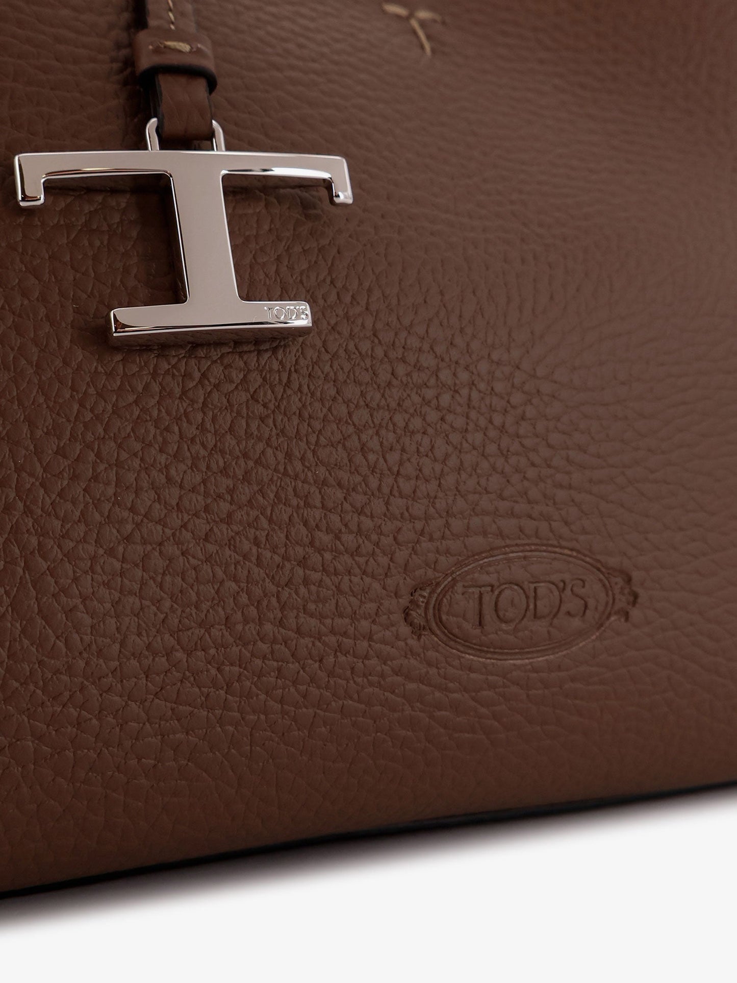 Tod's Women Leather Crossbody Bag With Metal T-Timeless Logo