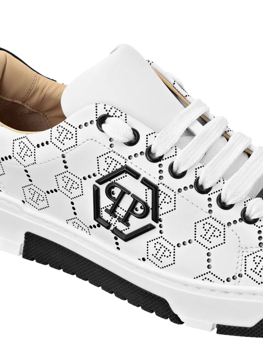 Philipp Plein Monogram Leather Sneakers