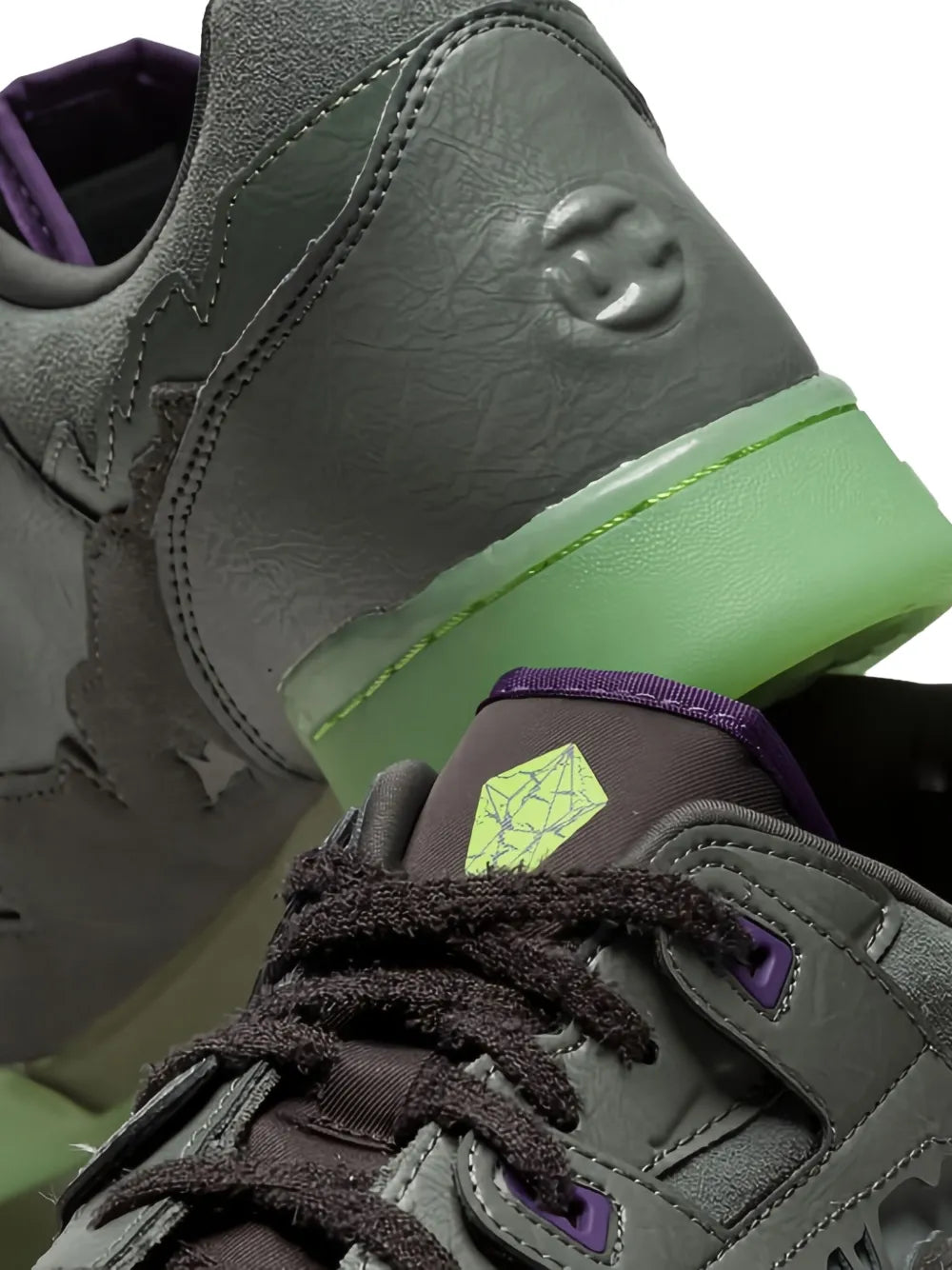 Reebok Workout Plus Leather-Embellished Sneakers