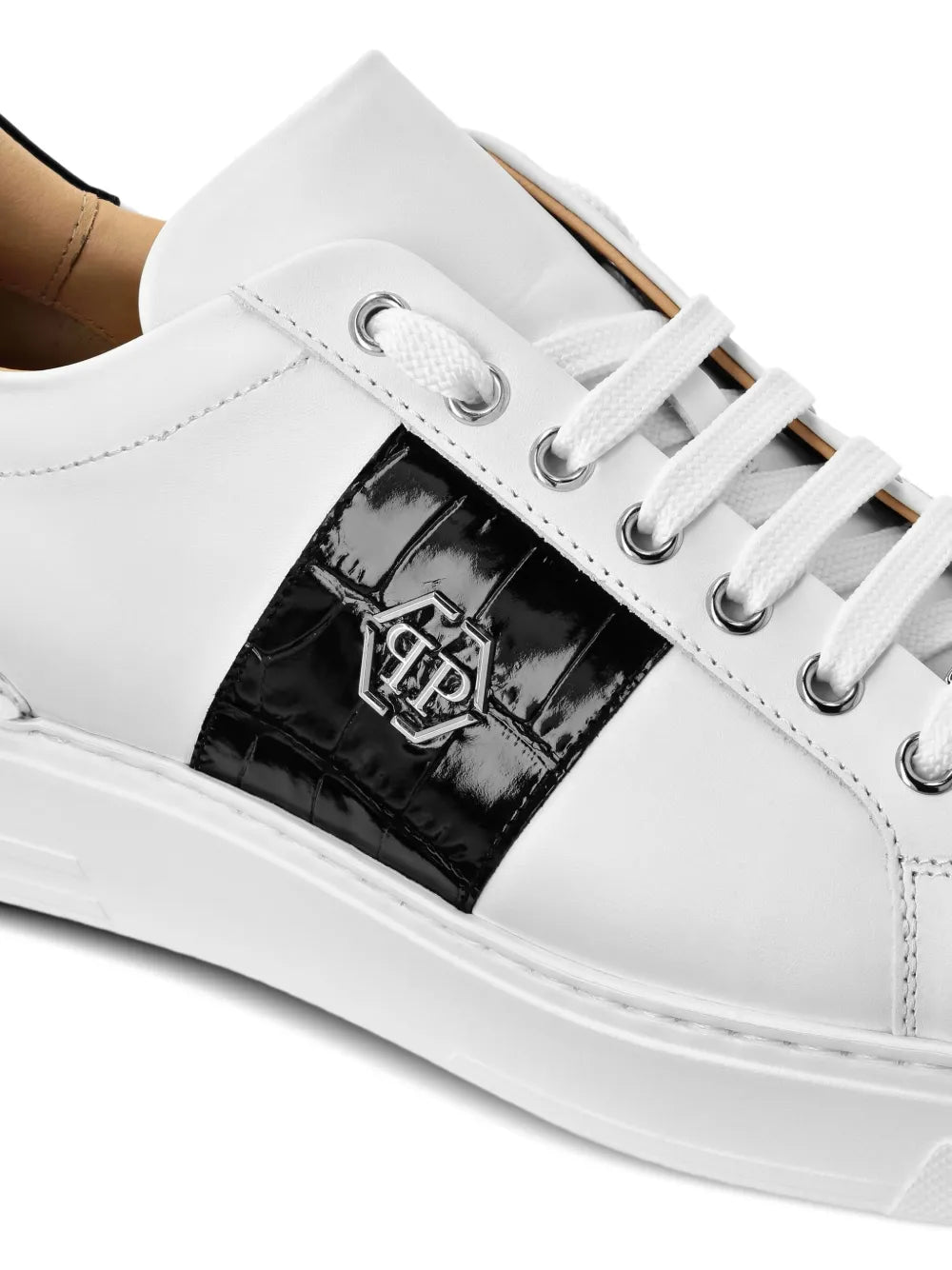 Philipp Plein Crocodile-Effect Panelled Sneakers