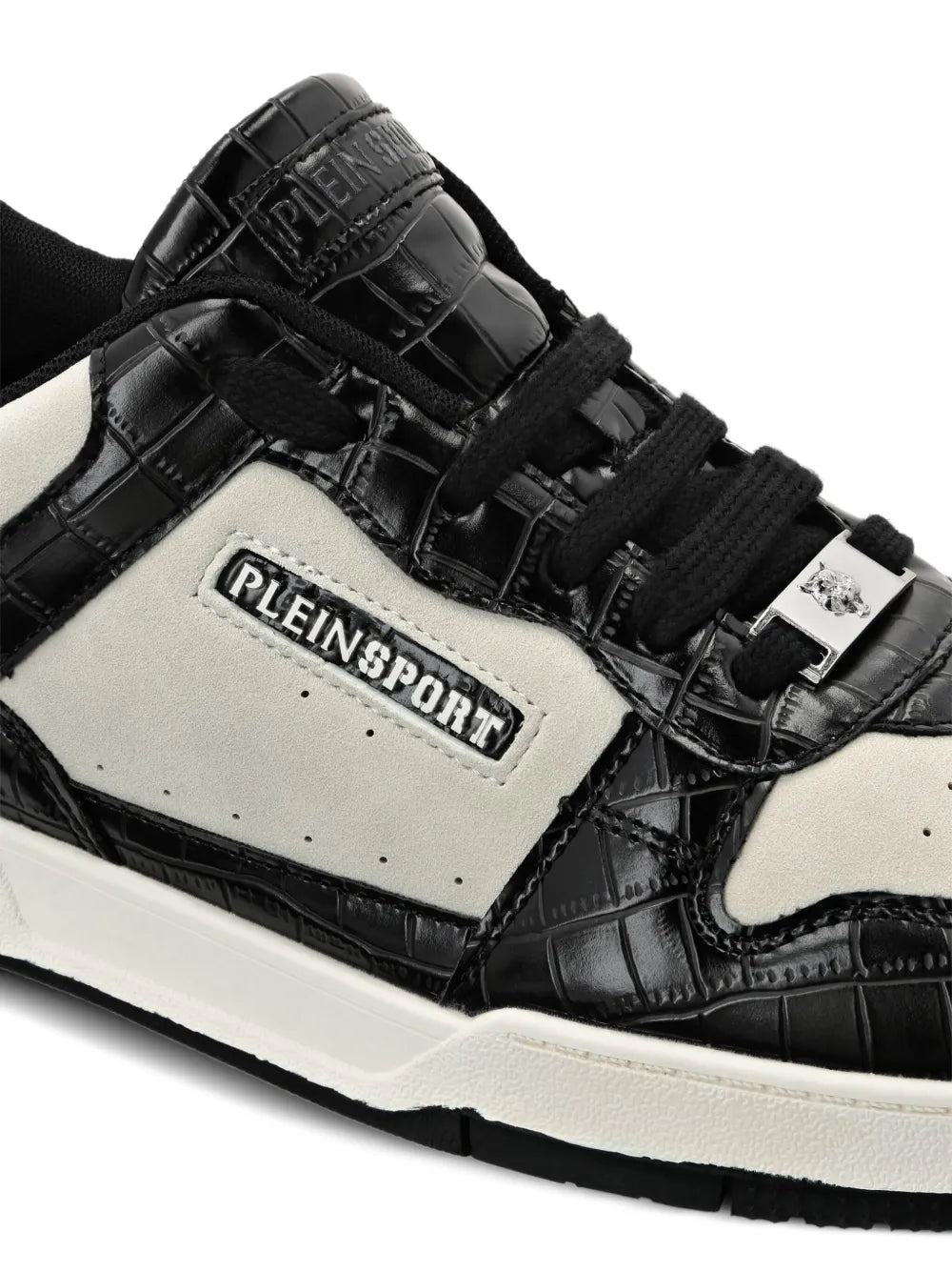 Plein Sport Crocodile-Effect Panel Sneakers