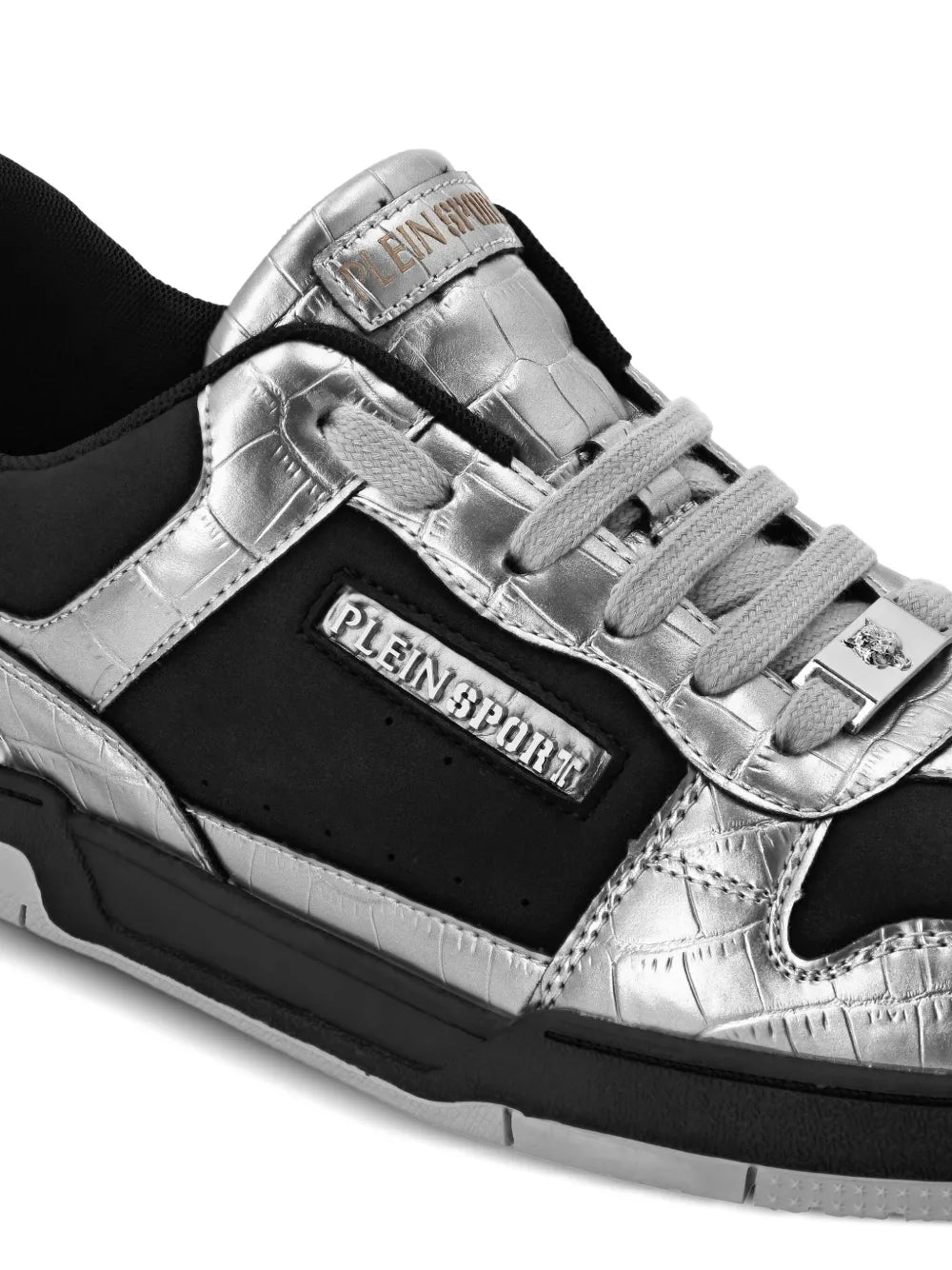 Plein Sport Crocodile-Effect Panel Sneakers