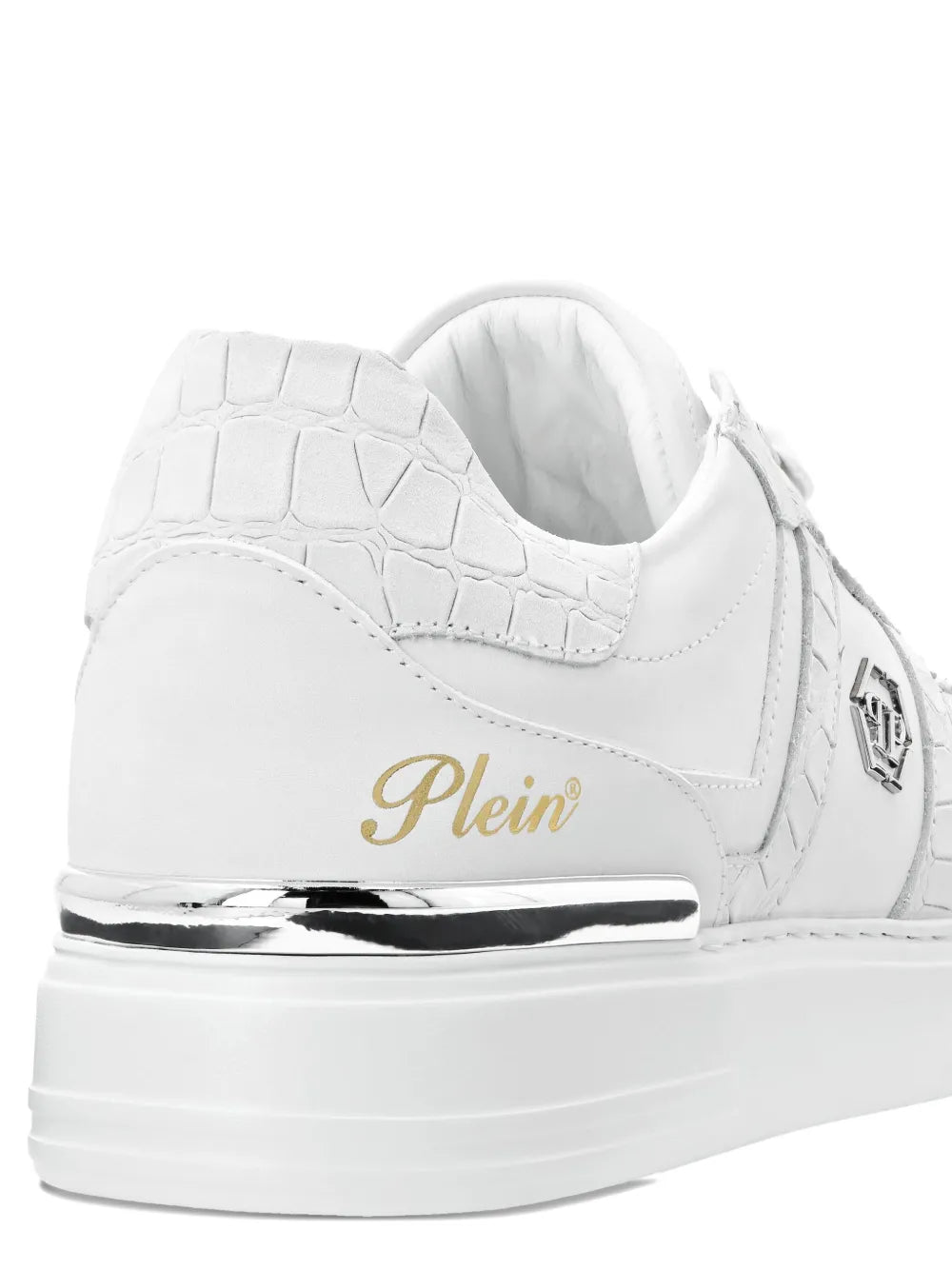 Philipp Plein Crocodile-Effect Leather Trainers