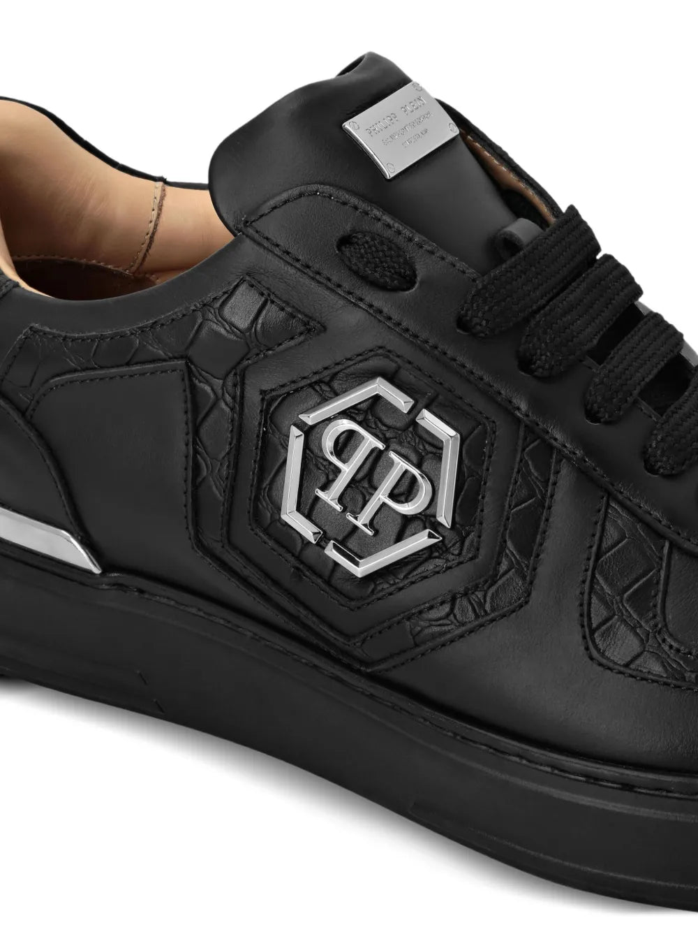 Philipp Plein Crocodile-Embossed Logo Sneakers