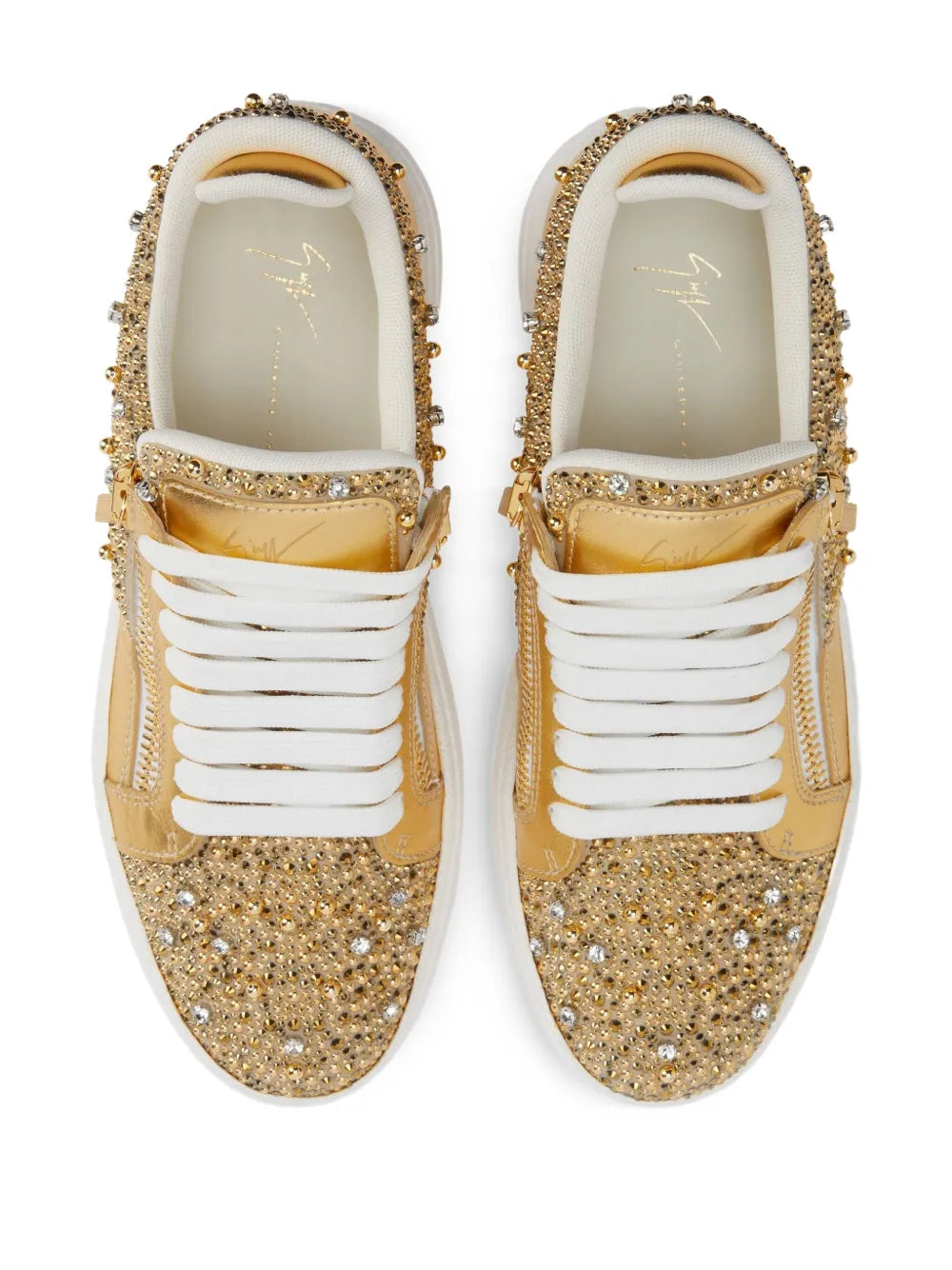 Giuseppe Zanotti Embellished Zip Low-Top Sneakers