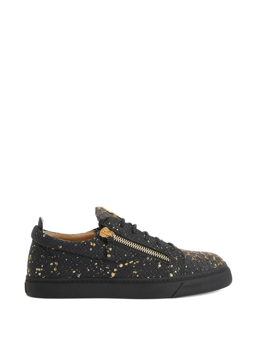 Giuseppe Zanotti Frankie Snakeskin-Print Zip Sneakers