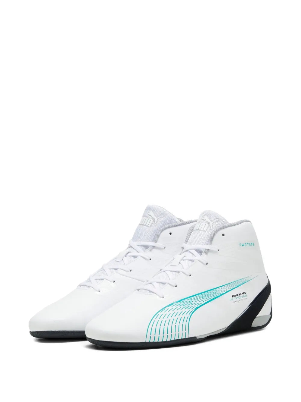 Puma Mapf1 Carbon Cat Mid White Sheen Green Sneakers