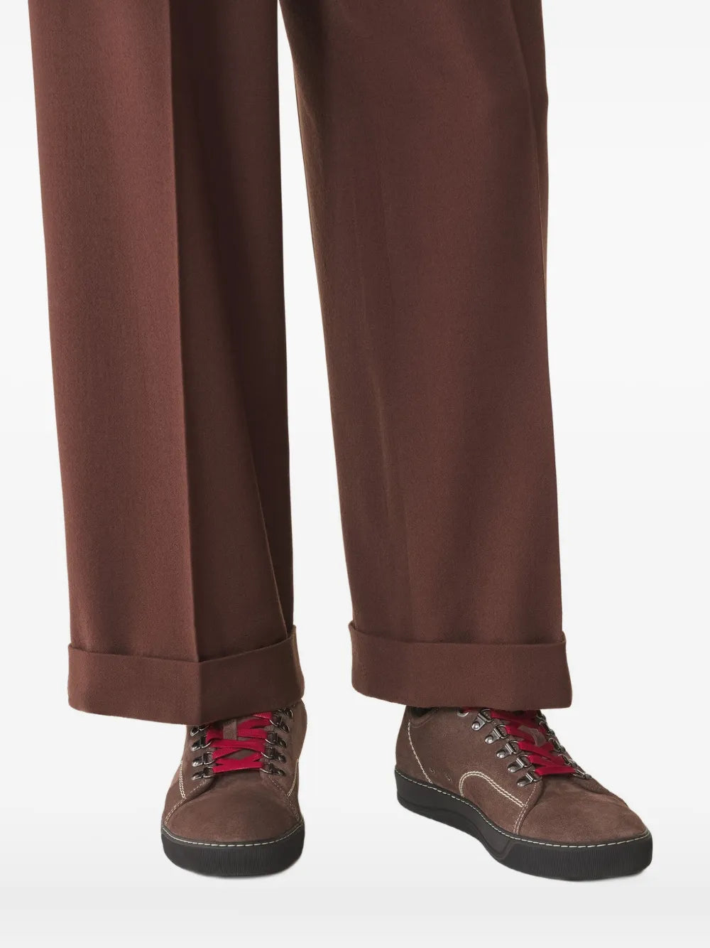 Lanvin Suede Leather Lace-Up Sneakers