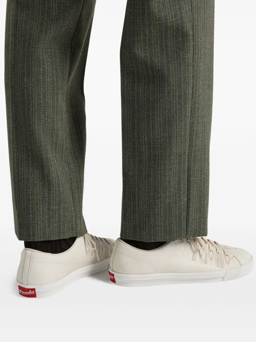Prada Distressed Leather Sneakers