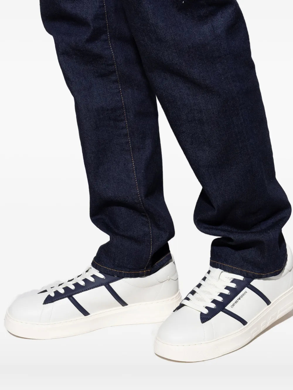 Emporio Armani Leather Panelled Sneakers