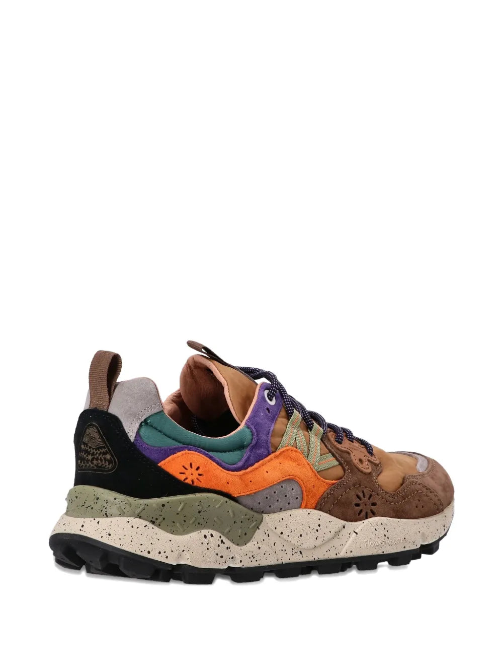 Flower Mountain Panelled-Design Leather Sneakers