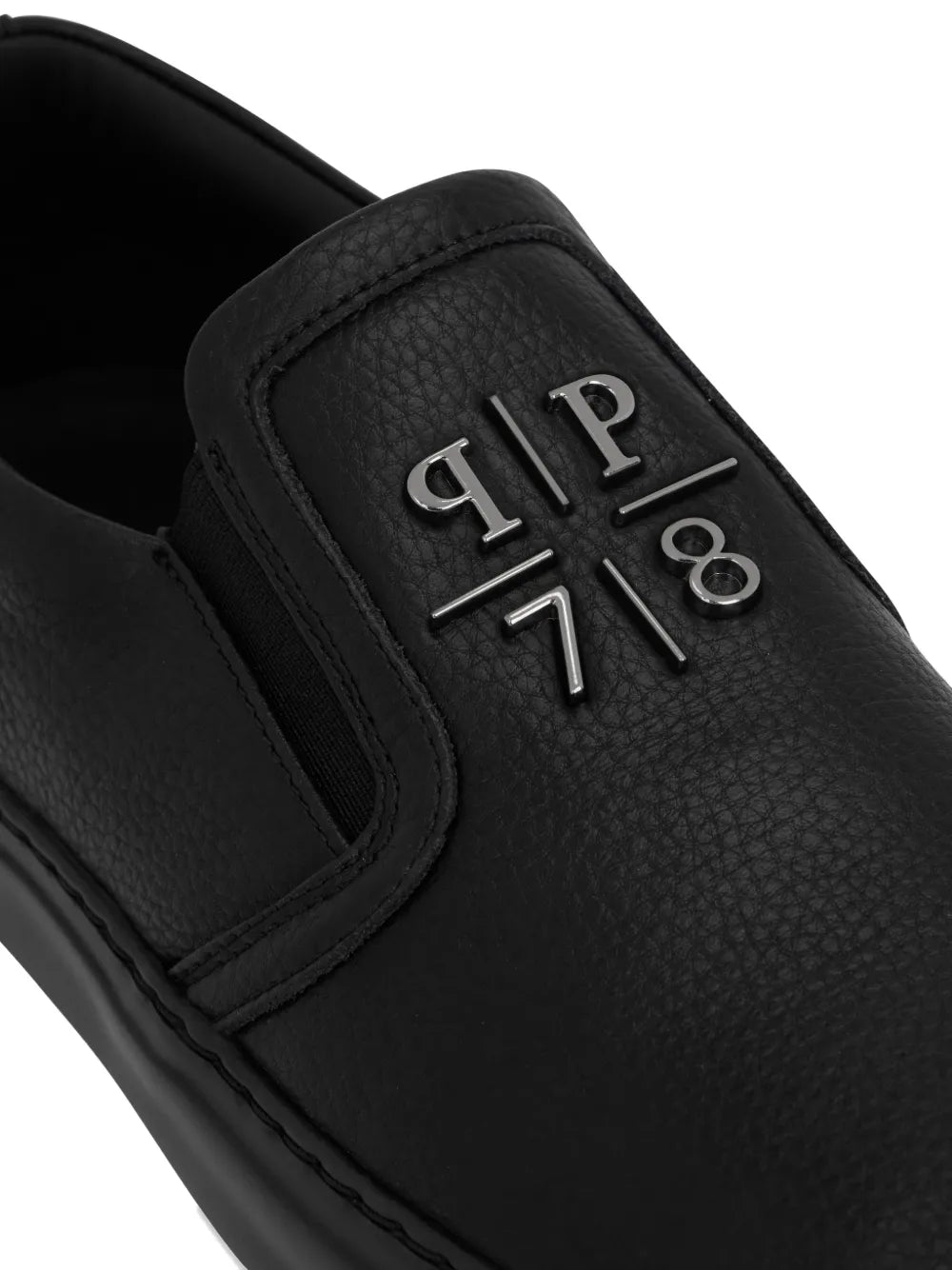 Philipp Plein Embossed-Leather Slip-On Sneakers