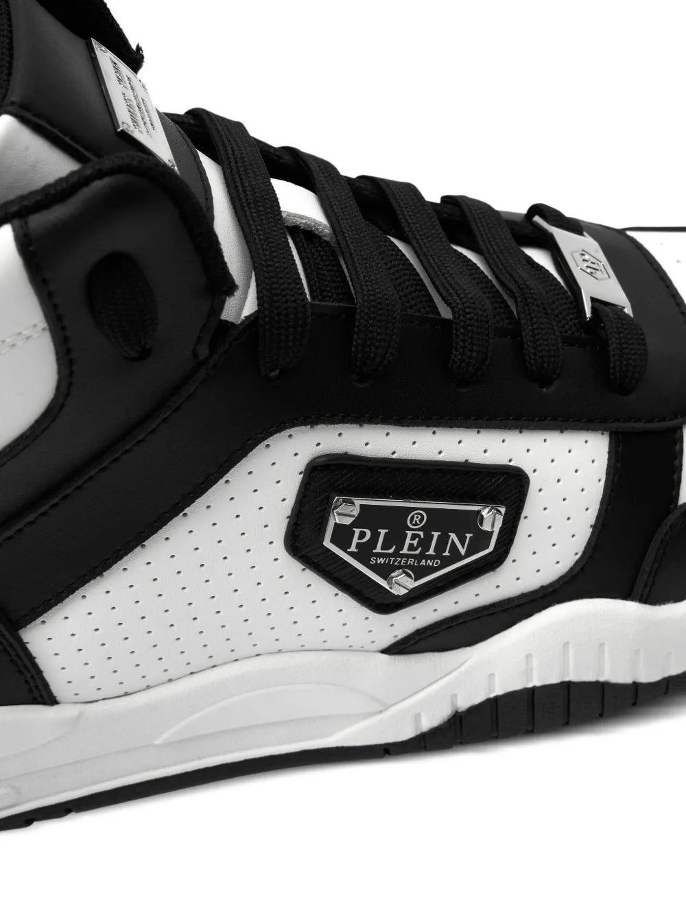 Philipp Plein Perforated Logo Mid-Top Trainers