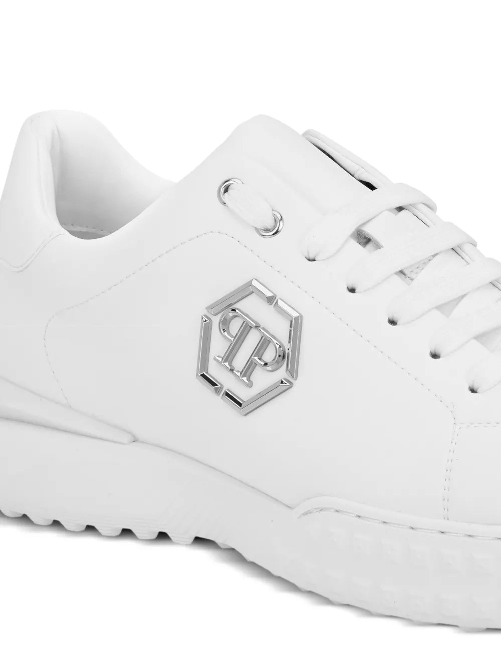 Philipp Plein Hexagon Logo Plaque Leather Low-Top Trainers