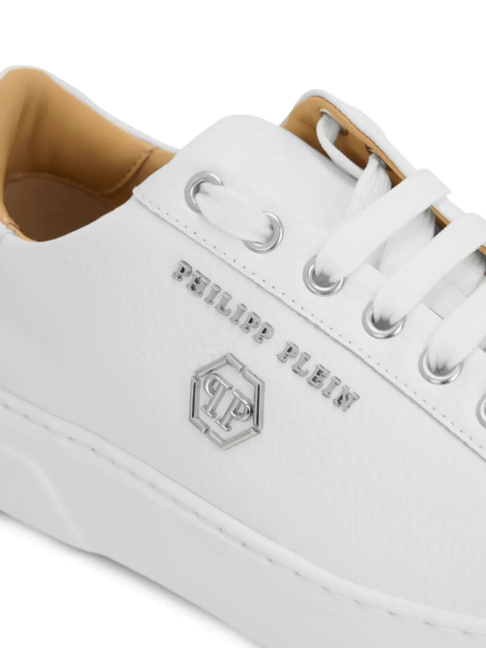 Philipp Plein Hexagon-Logo Leather Sneakers