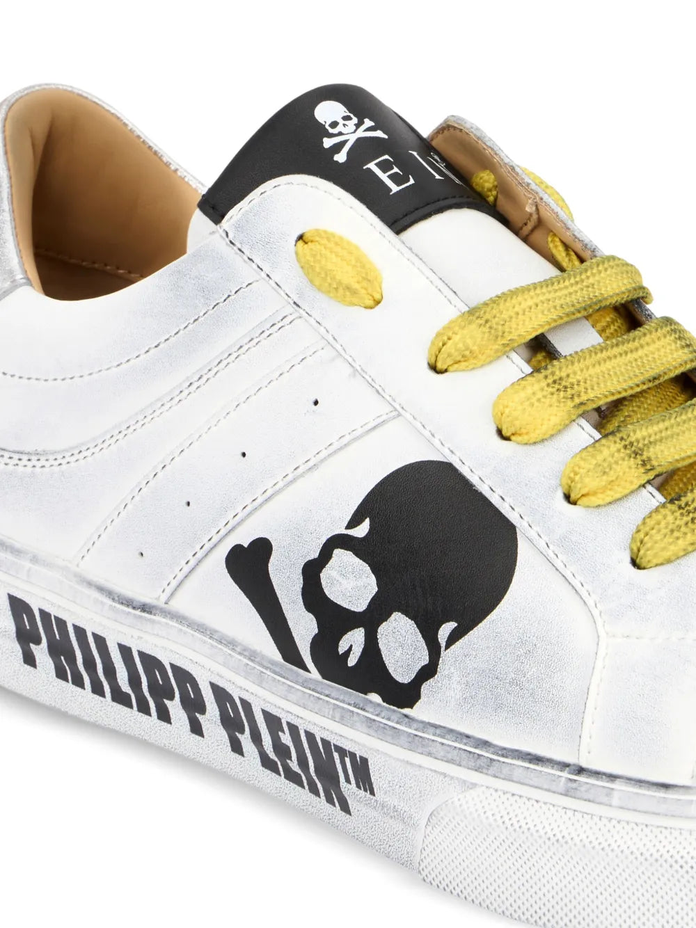 Philipp Plein Skull Leather Low-Top Trainers
