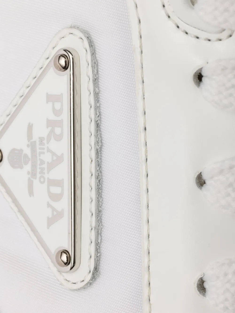 Prada Prax Enamel Triangle-Logo Sneakers