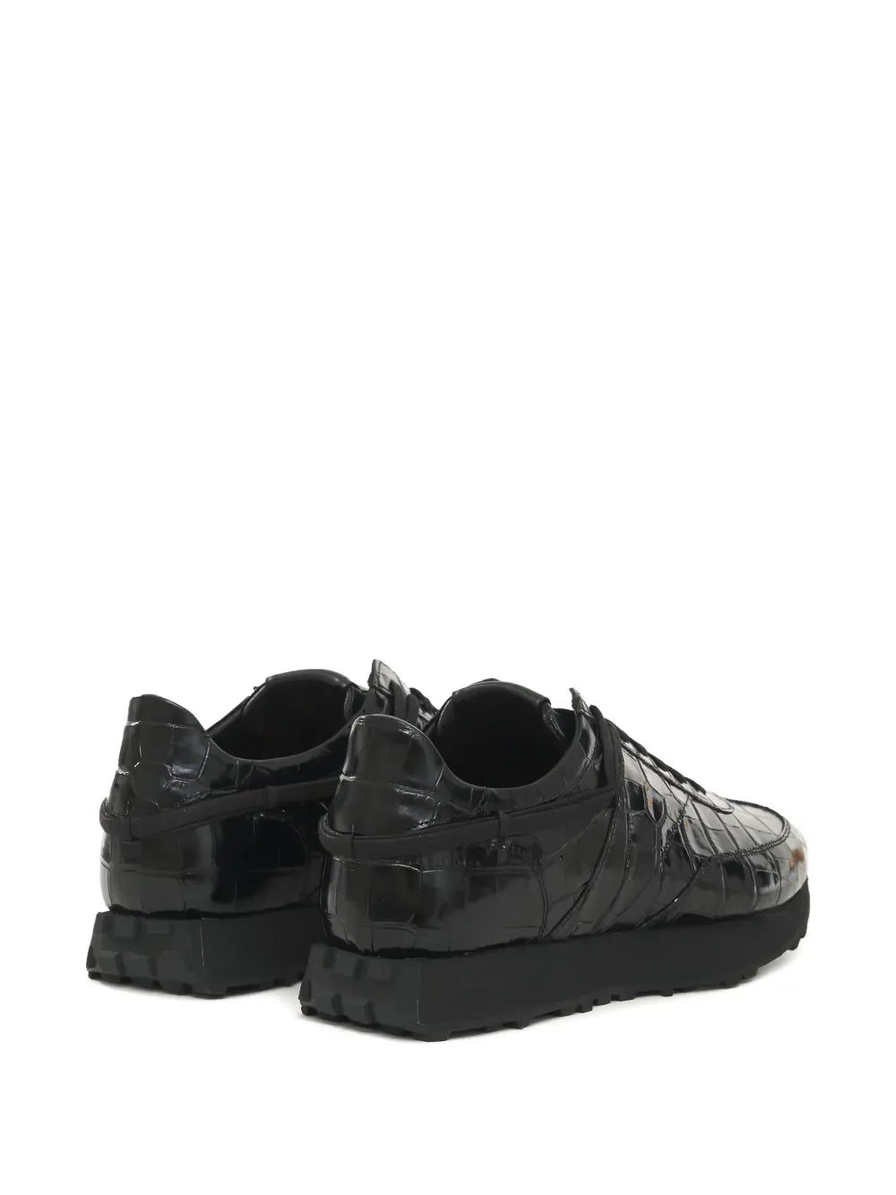 Rhude Lace-Up Croc-Embossed Sneakers