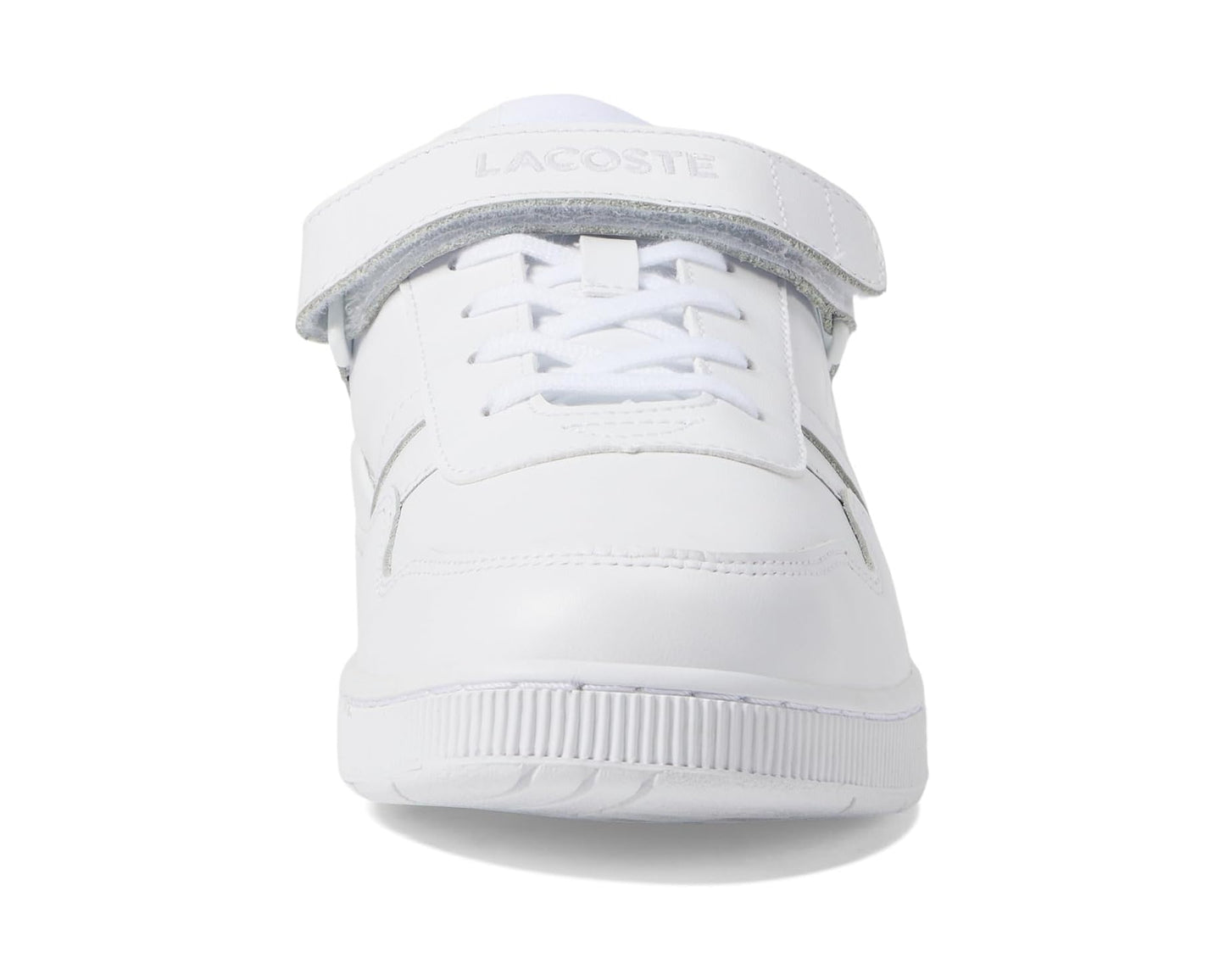 Men's Lacoste T-Clip Velcro Leather Sneakers White/White