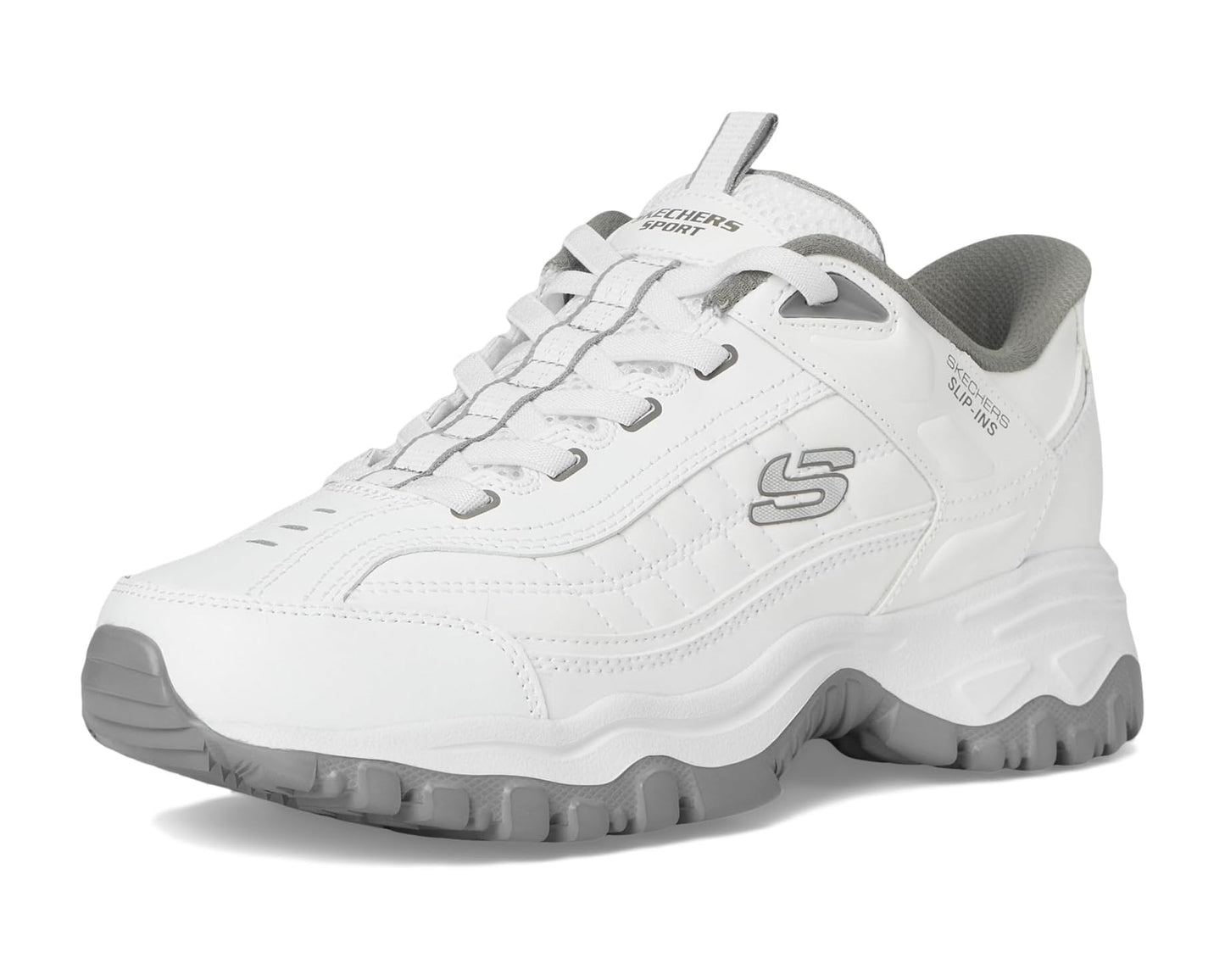 Men's SKECHERS Afterburn E'Lite Grill Corporal Hands Free Slip-In White/Gray