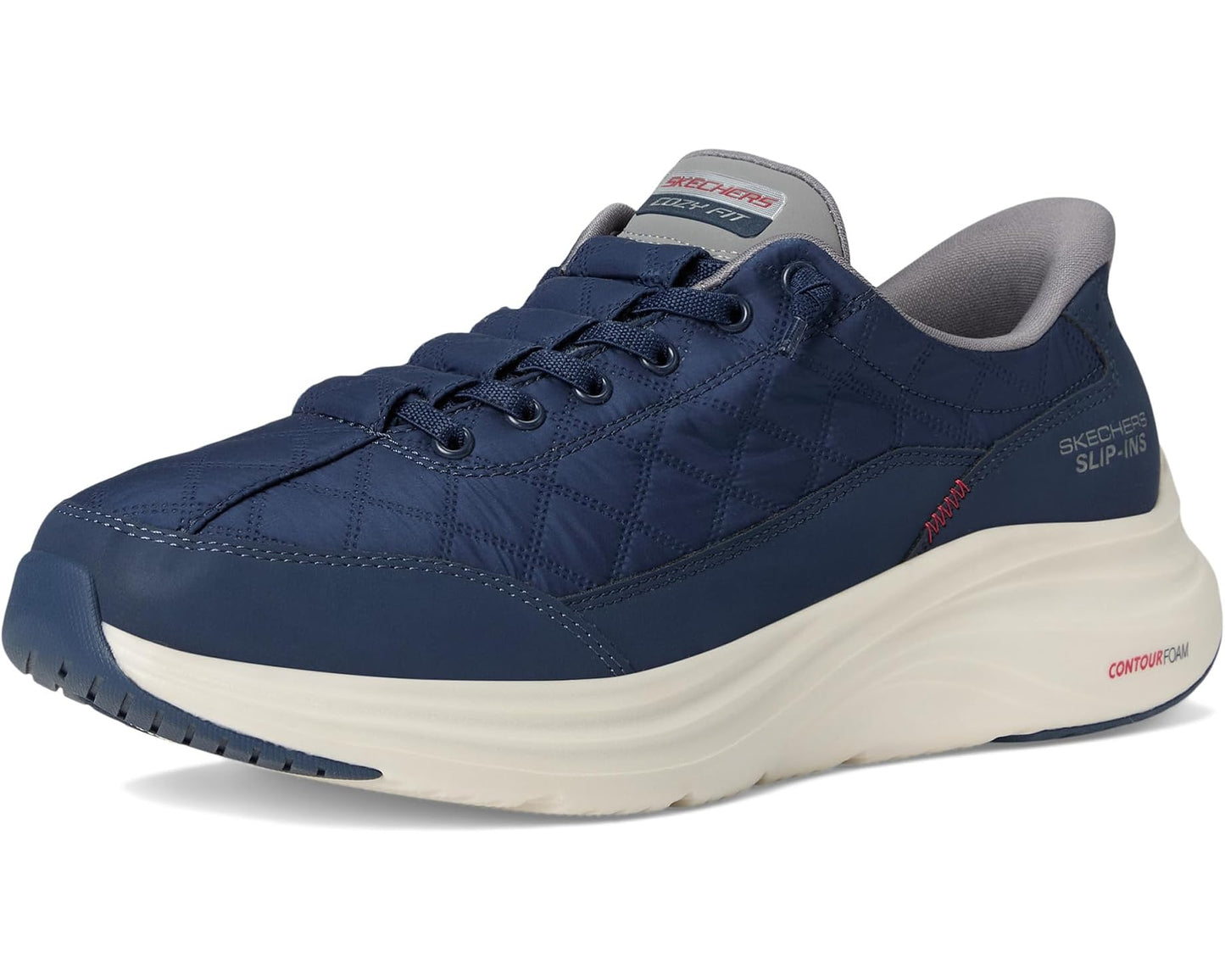 Men's SKECHERS Contour Foam Cozy Fit Hands Free Slip-In Navy/Grey