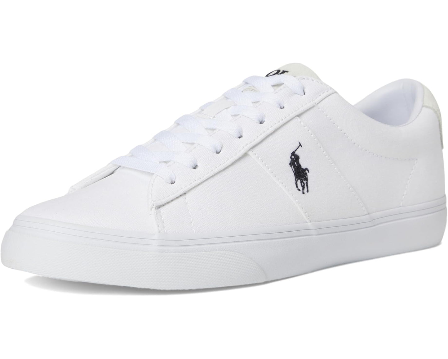 Men's Polo Ralph Lauren Sayer Canvas Low-Top Sneakers White/Black