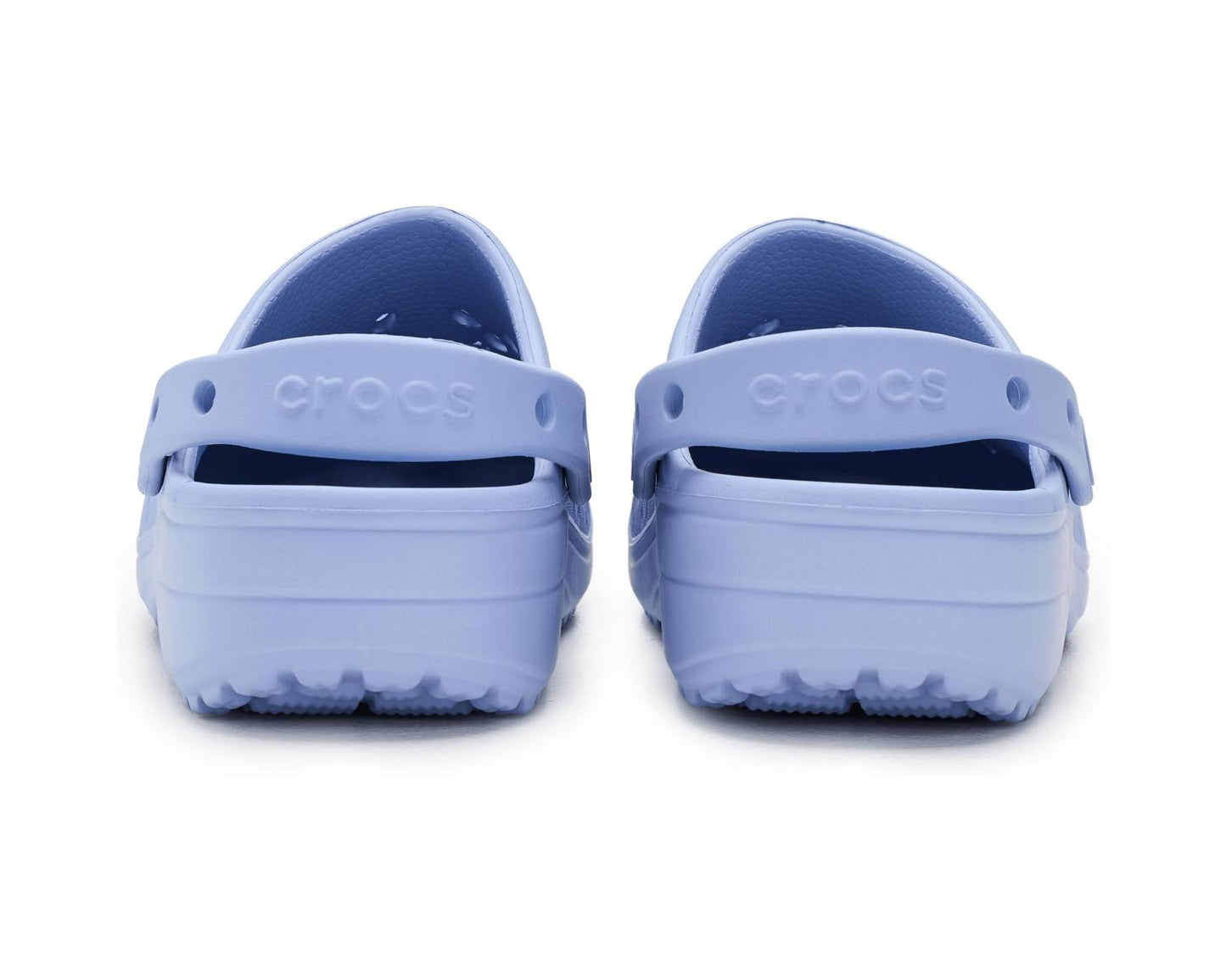 Unisex Crocs Classic Clogs with Floral Cut Out Design Blue Haze